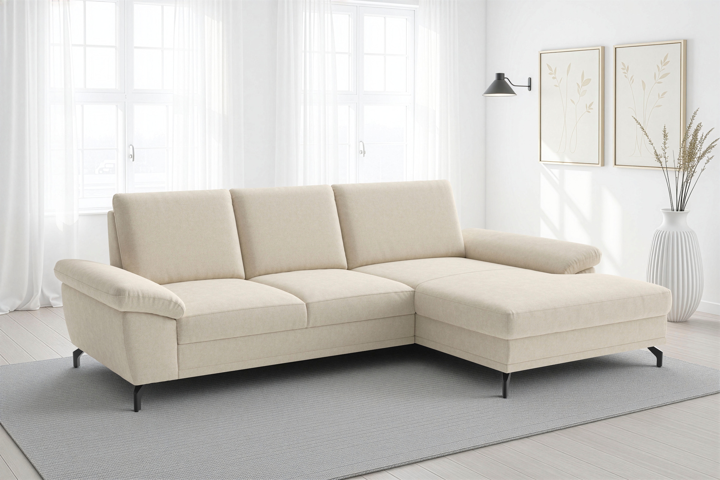 sit&more Ecksofa "Chelsea L-Form, B: 264 cm, Armteil- & Sitztiefenverstellung" optional Schlaffunktion und Bettkasten