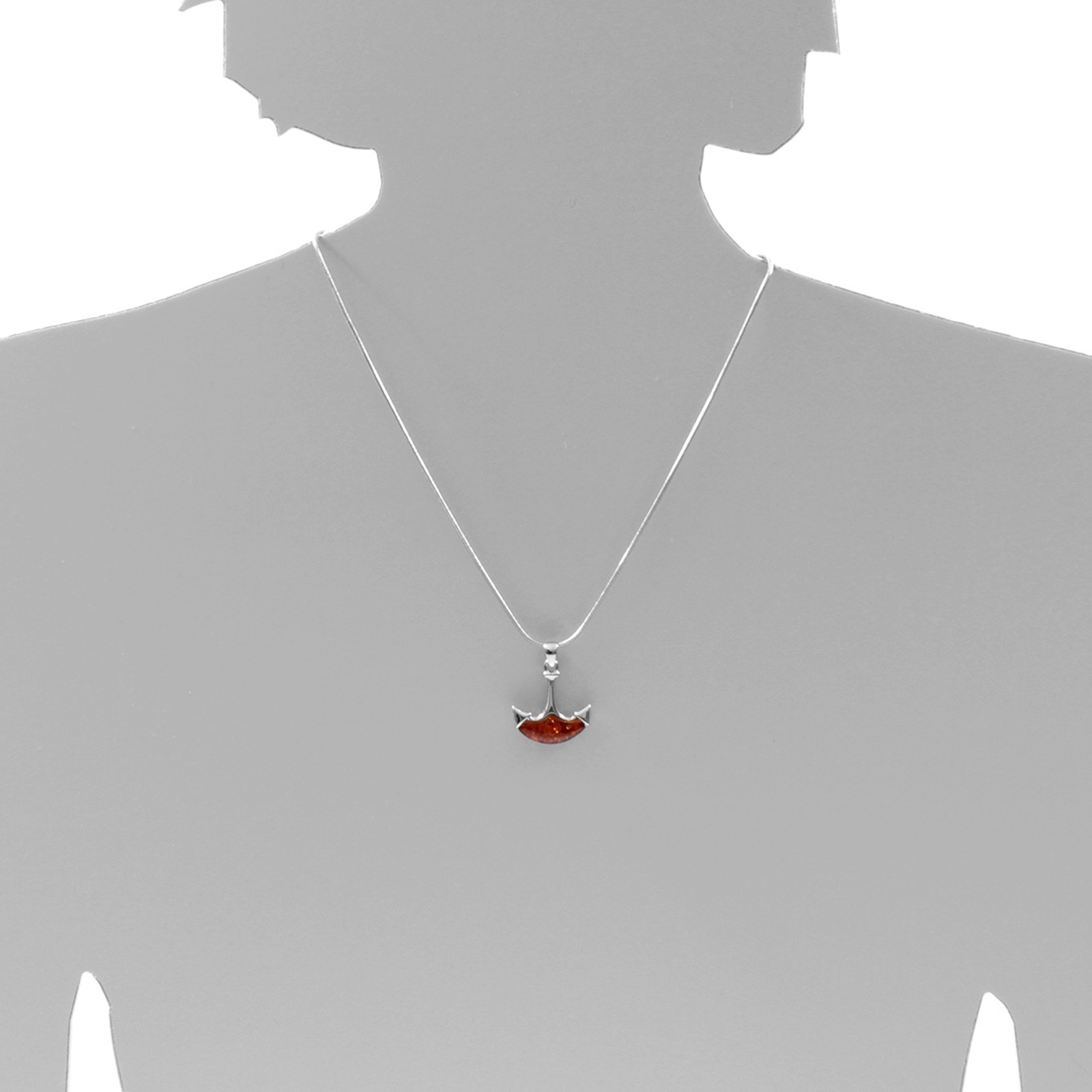OSTSEE-SCHMUCK Kettenanhänger »- Anker - Silber 925/000 - Bernstein«