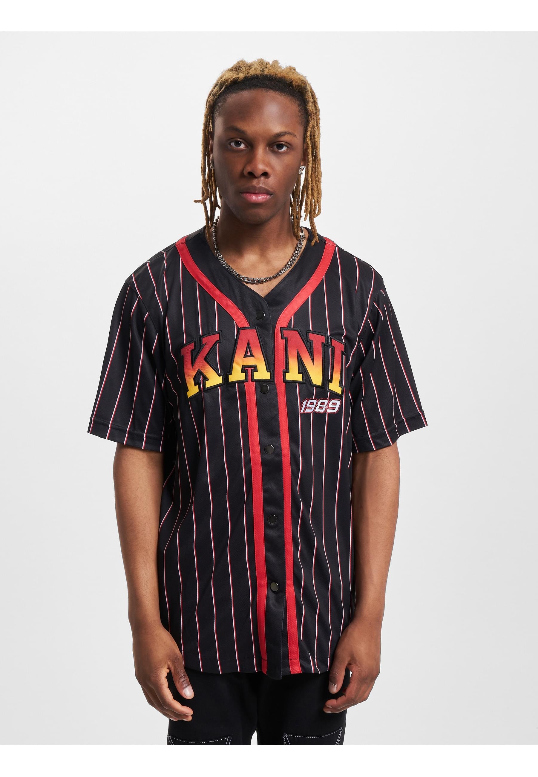 Karl Kani T-Shirt »Karl Kani Herren KM233-003-1 KK Serif Pinstripe Baseball Shirt«, (1 tlg.)