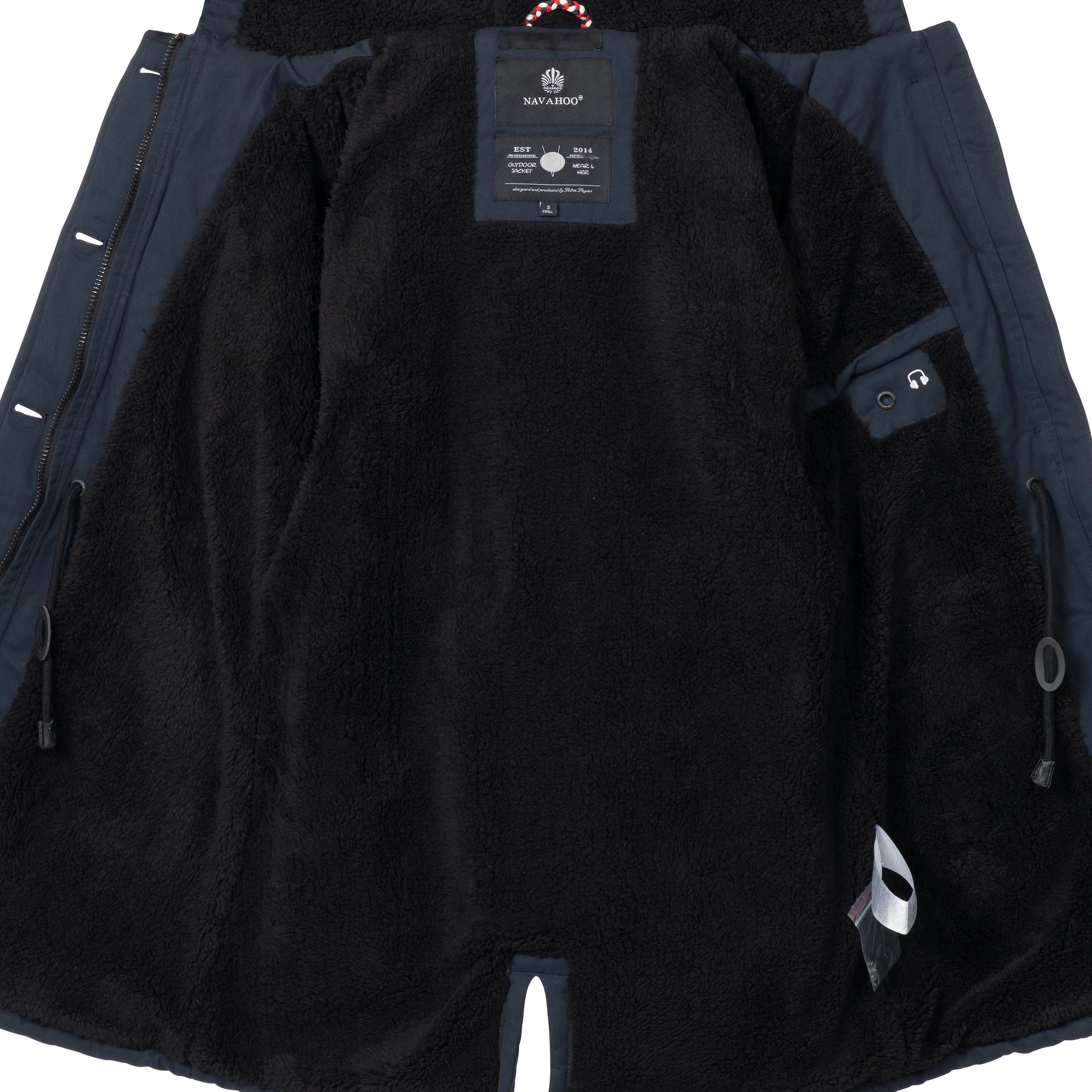 Navahoo Wintermantel »Luluna«, edler Baumwoll Parka mit Fellimitat