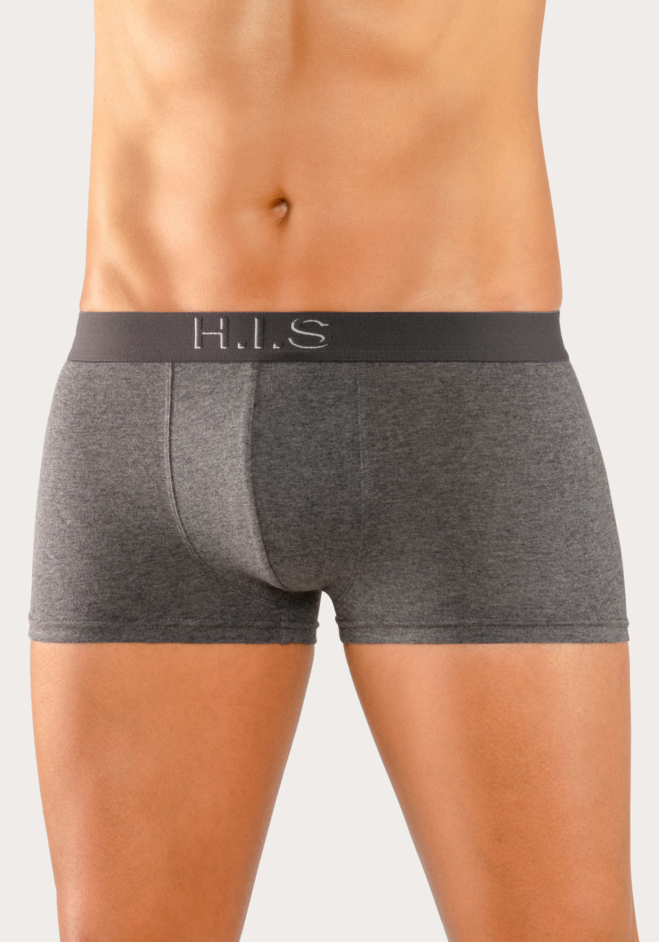 H.I.S Hipster, (Packung, 5 St.), knapp sitzende Boxershorts am Webbund mit Logoschriftzug mit 3D Effekt