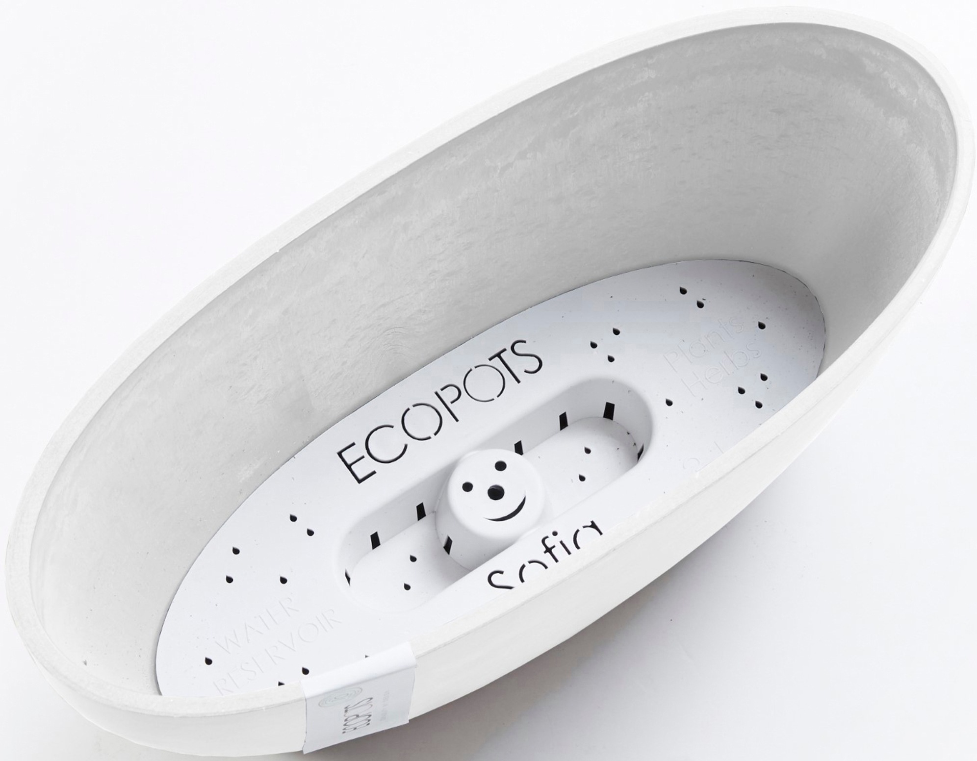 ECOPOTS Blumentopf »Sofia 30 Weiß«, für innen und außen: frostsicher, bruchsicher und lichtbeständig