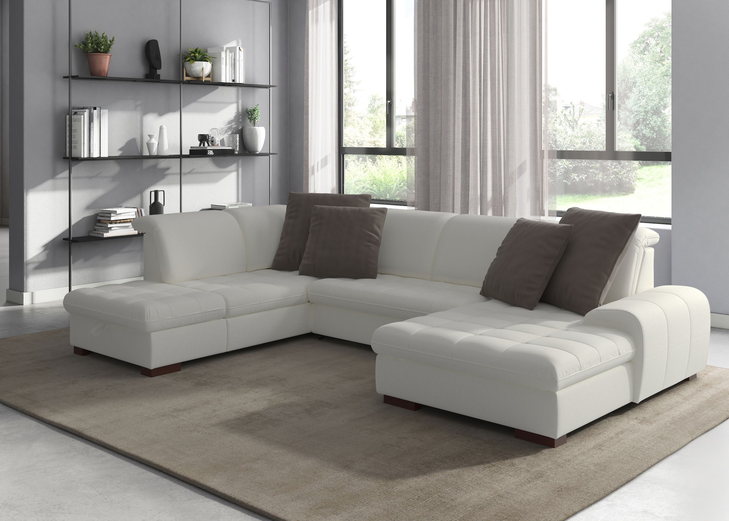 sit&more Wohnlandschaft "Luxor U-Form" wahlweise mit Schlaffunktion, Bettkasten und Kopfteilverstellung