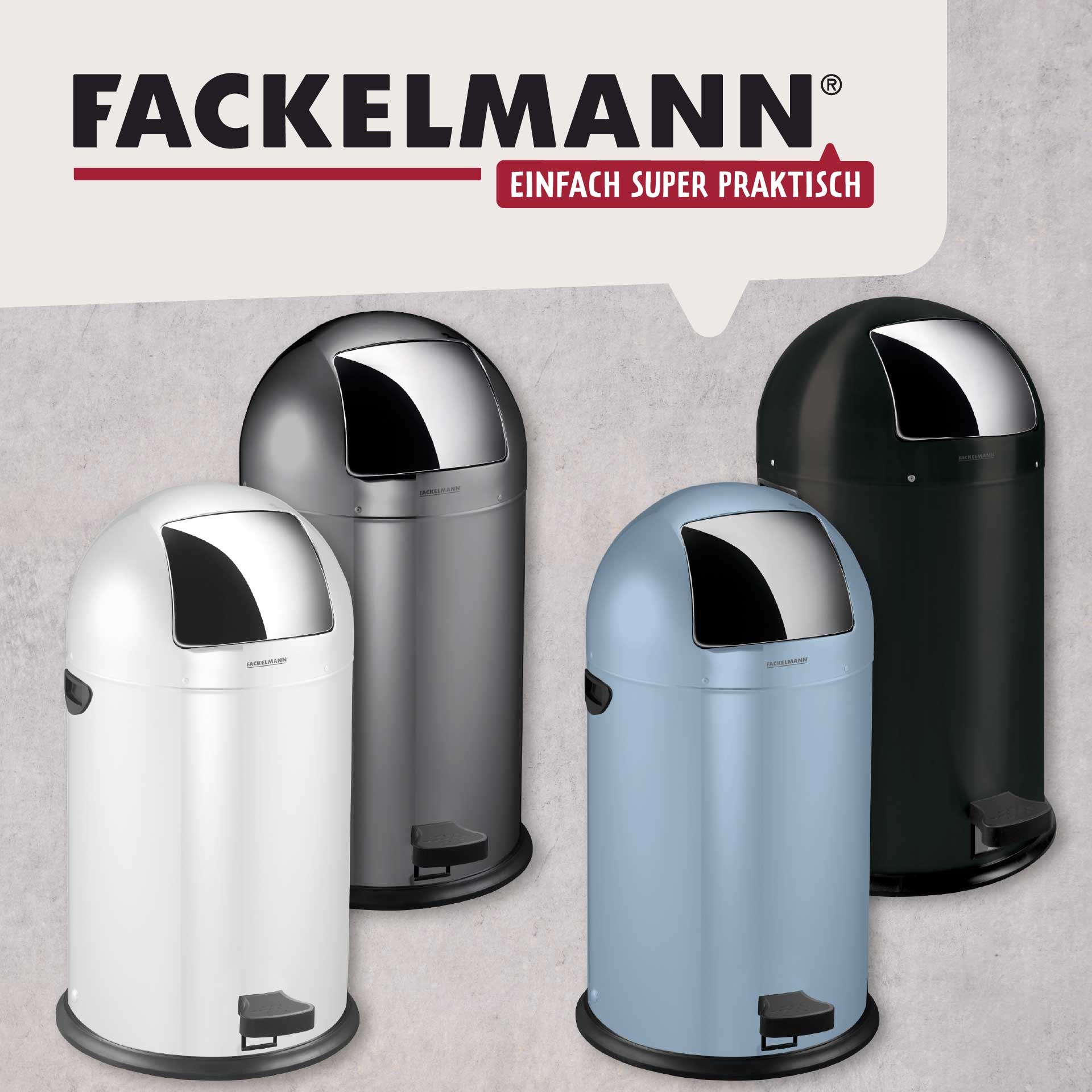 FACKELMANN Mülleimer »ROME, Pedal-Abfalleimer 33L« 1 Behälter Retro-Design, mit robustem Pedalmechanismus und Edelstahl-Inneneimer