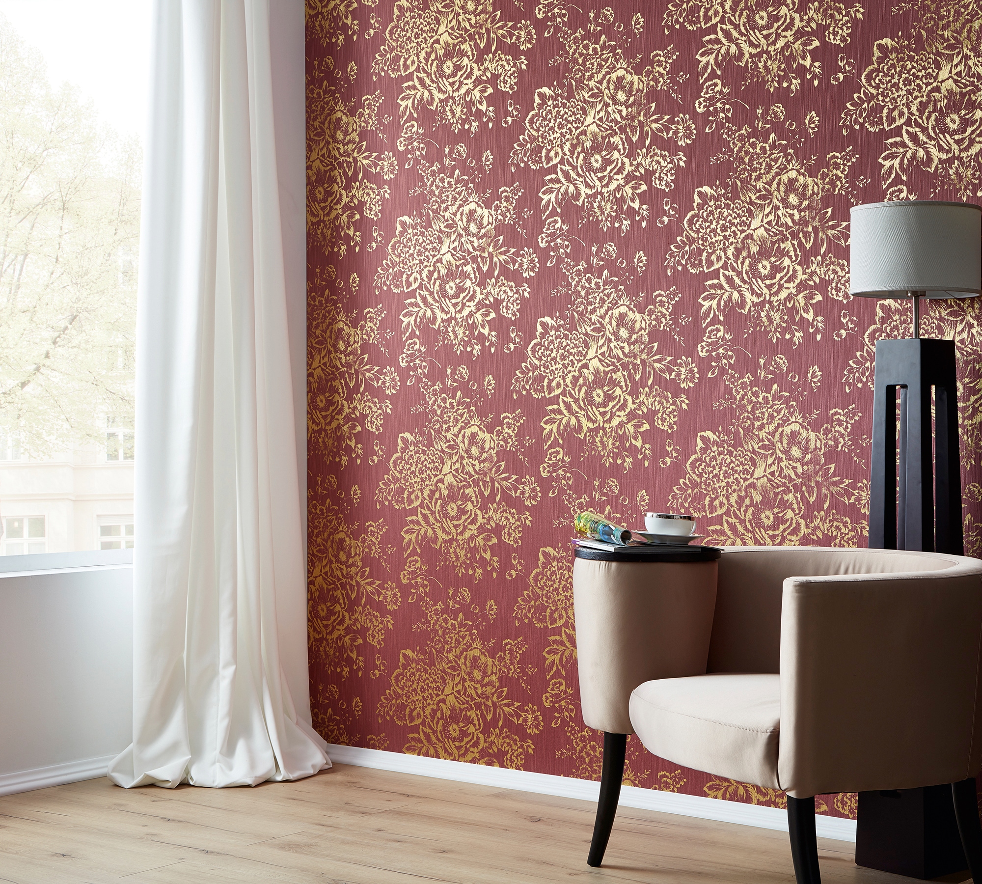 Architects Paper Textiltapete »Metallic Silk« floral | glänzend | matt samtig Barocktapete Tapete Blumen
