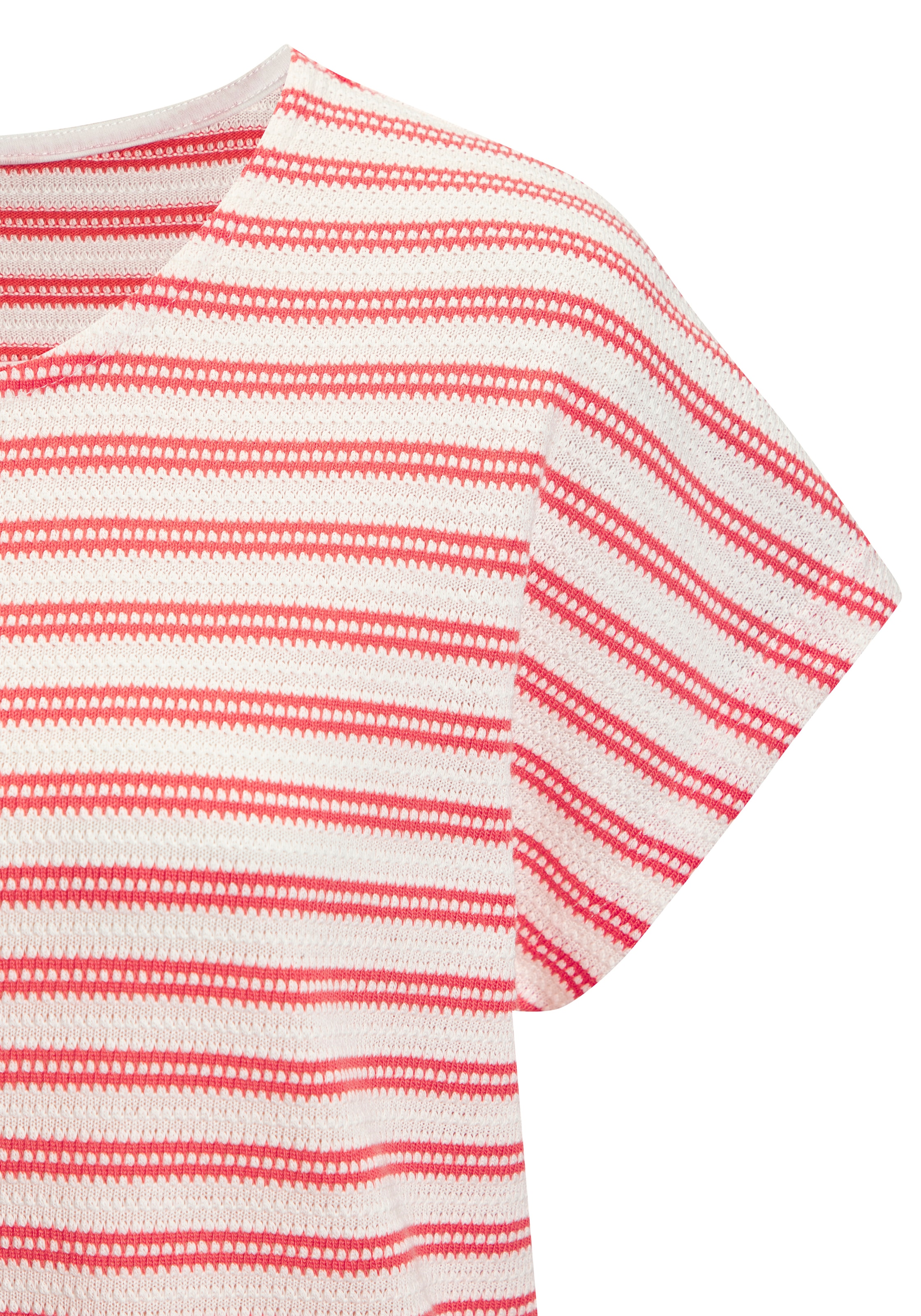 Vivance Kurzarmshirt »mit modischem Streifenmuster« aus angenehmer Baumwoll-Strickqualität