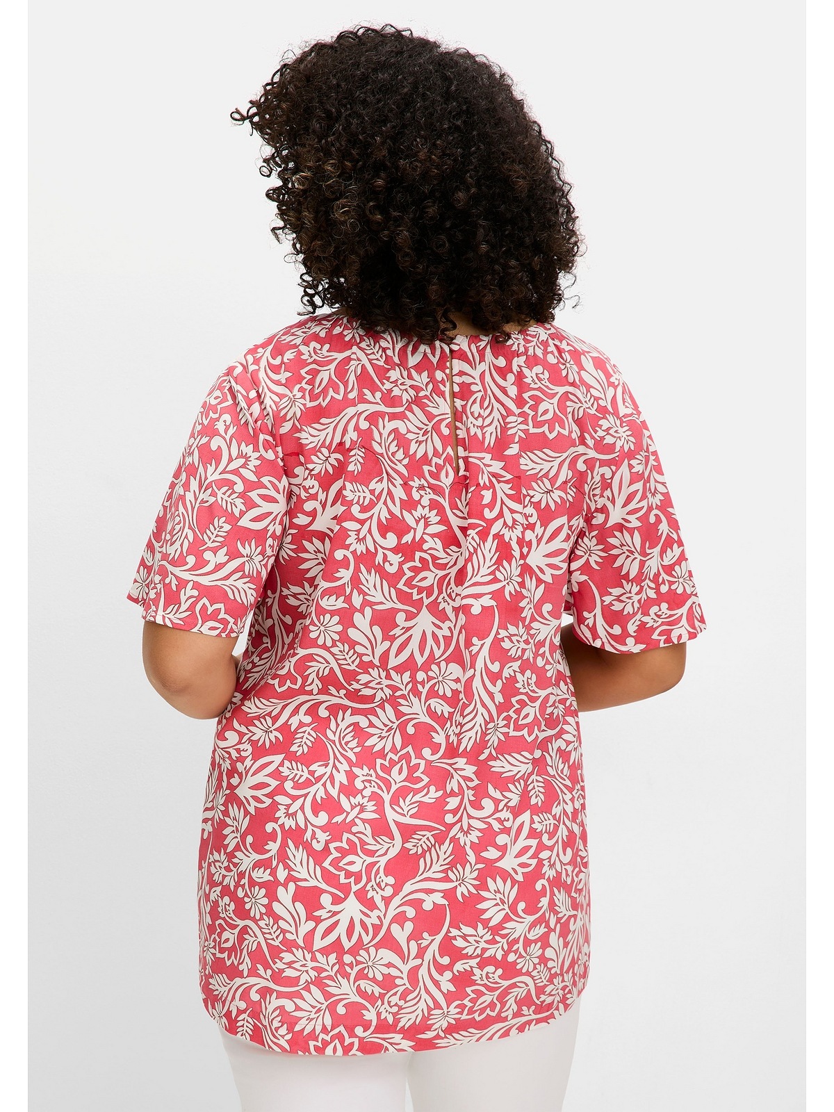 Sheego Tunika "Große Größen", mit Blätterprint und Flügelärmeln günstig online kaufen