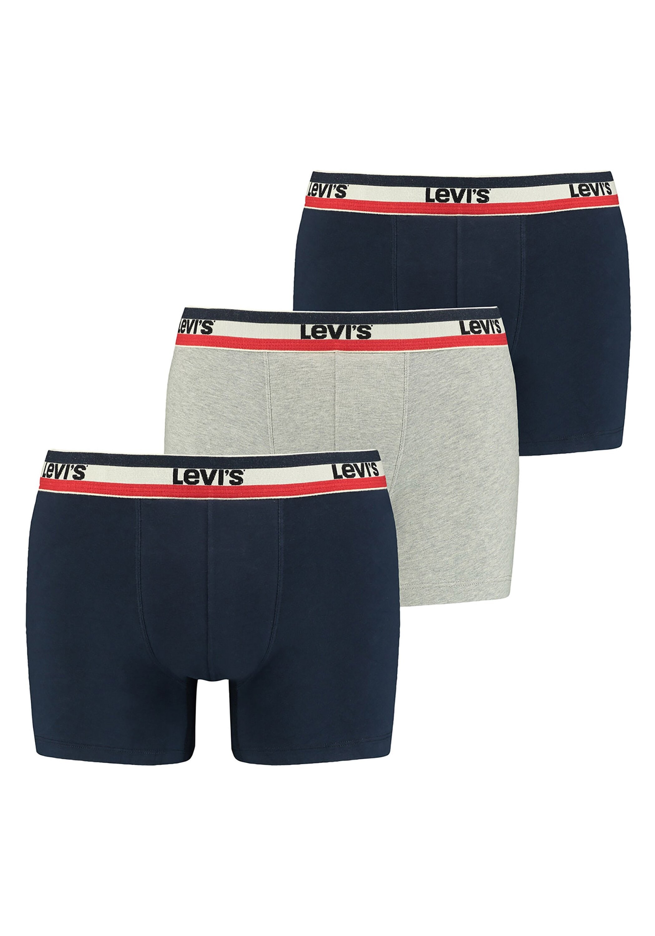 LEVI'S Herren Boxershorts "Boxershort MEN SPRTSWR LOGO BOXER BRIEF 3P 3er Pack", Gr. XXL, blau, Obermaterial: 95% Baumwolle CO. 5% Elasthan EL.,