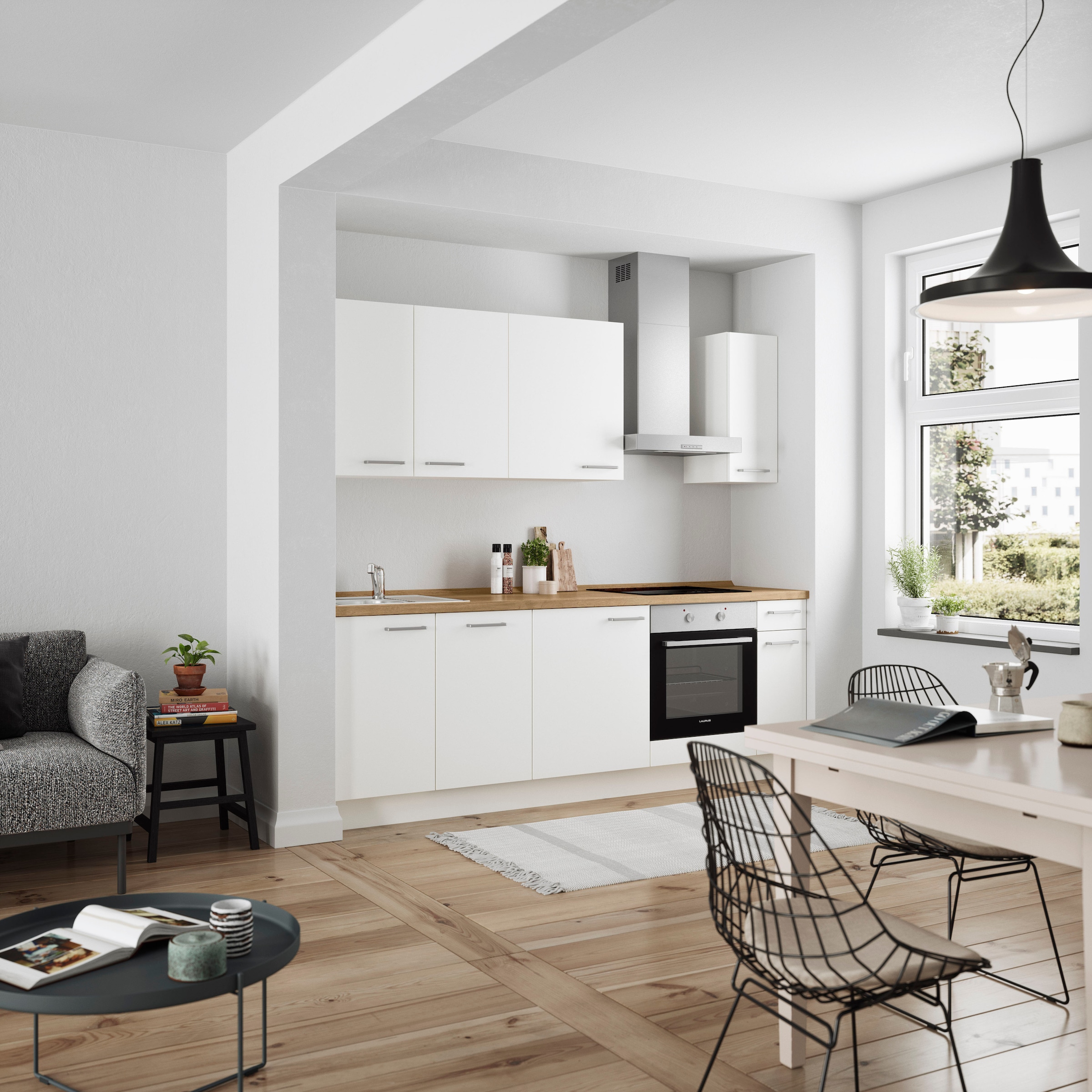 nobilia® Küchenzeile »"Touch I"« vormontiert, Ausrichtung wählbar, Breite 240 cm, wahlw. mit E-Geräten