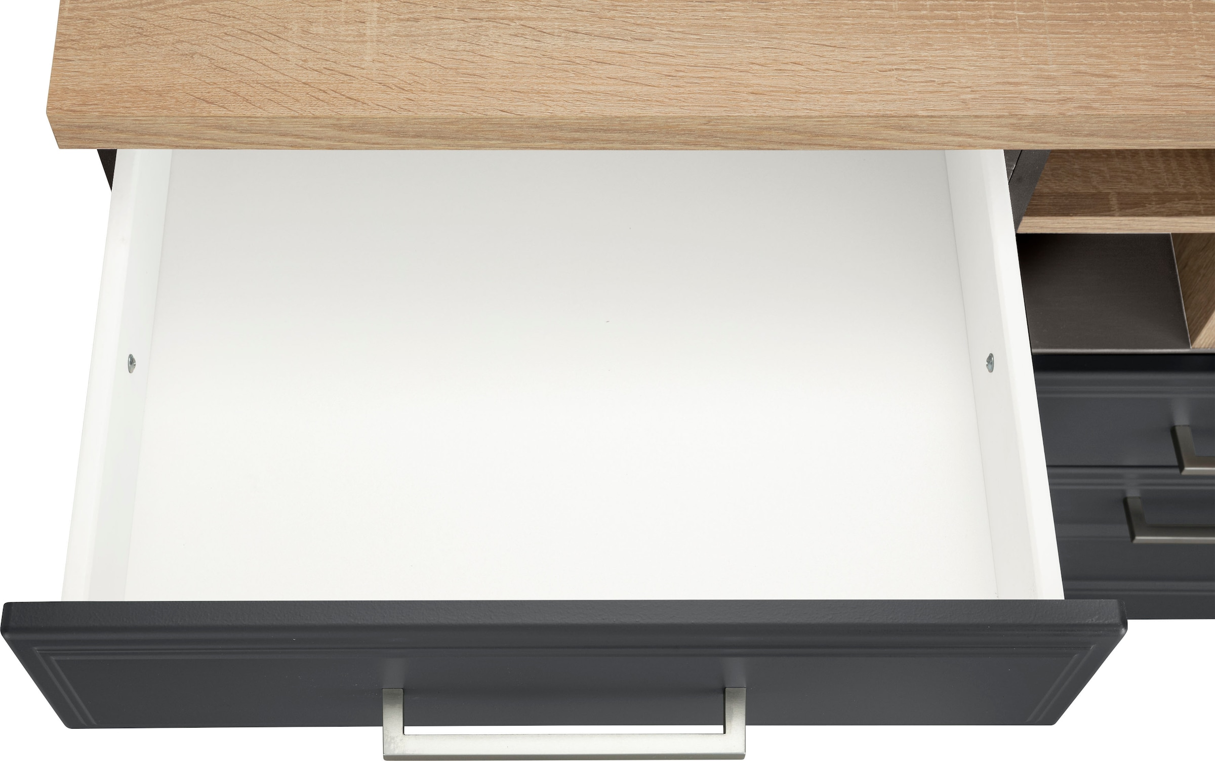 HELD MÖBEL Küchenzeile »Stockholm«, Breite 280 cm, mit hochwertigen MDF Fronten im Landhaus-Stil