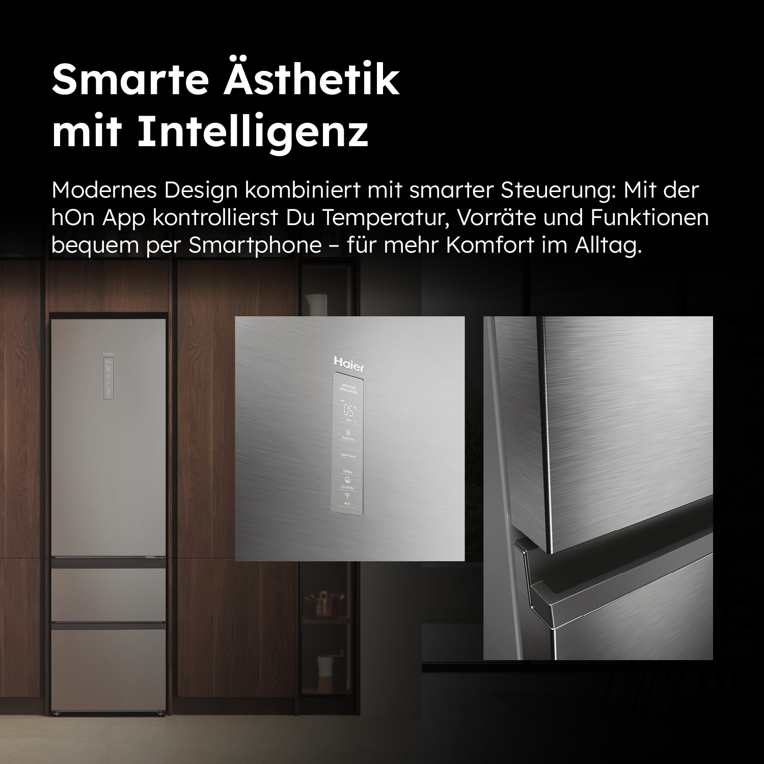 Haier Kühl-/Gefrierkombination 3D 60 Series 7 »HTW7620ANMG«, WIFI connected, Innovative Gefrier-Schubladen: Sparen Energie