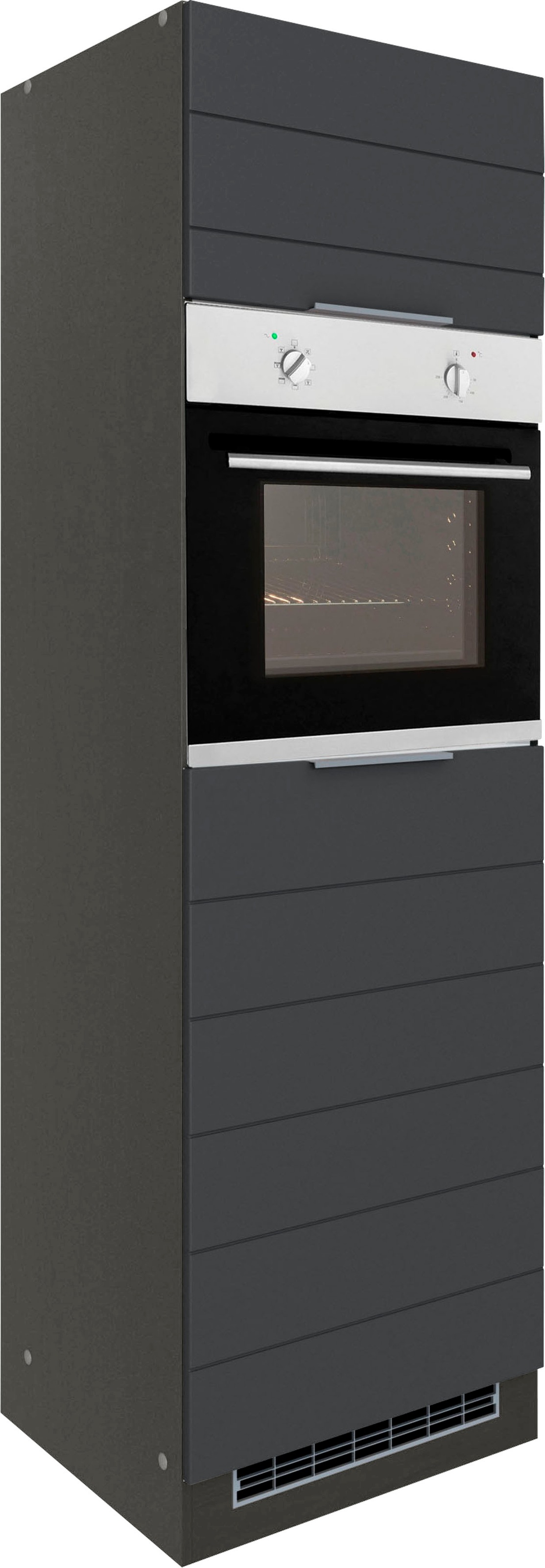KOCHSTATION Backofenumbauschrank »KS-Luhe«, 60 cm breit, hochwertige MDF-Fronten mit waagerechter Lisene