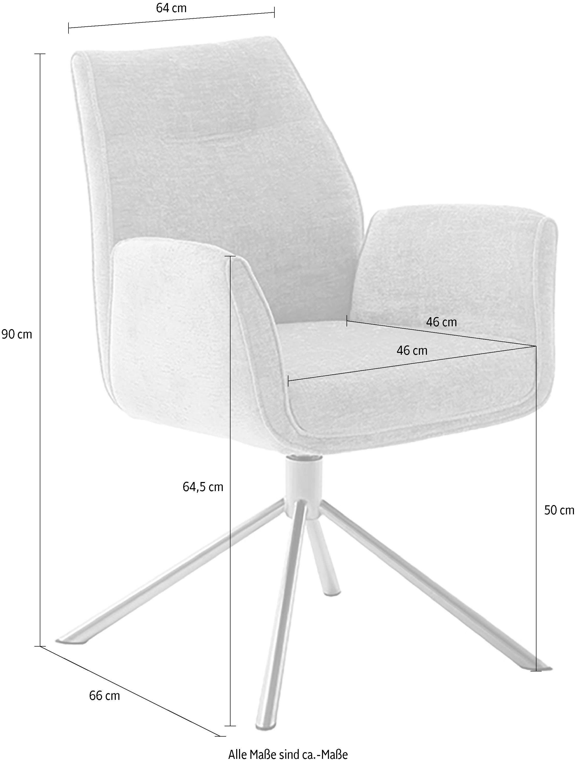 MCA furniture Esszimmerstuhl, Chenilleoptik, (2er-Set), drehbar 360°, Belastbarkeit 120 kg, Sitzhöhe ca. 50 cm