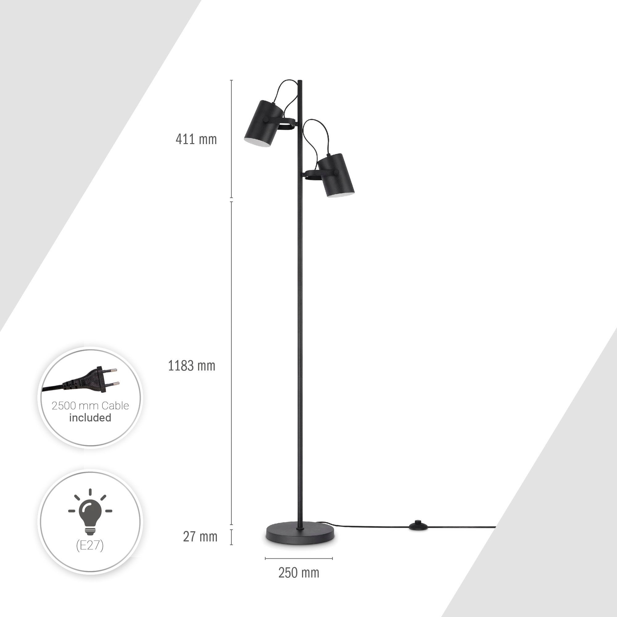 Paco Home Stehlampe »KARL« E27 mit kompatiblen Dimmer und Leuchtmittel
