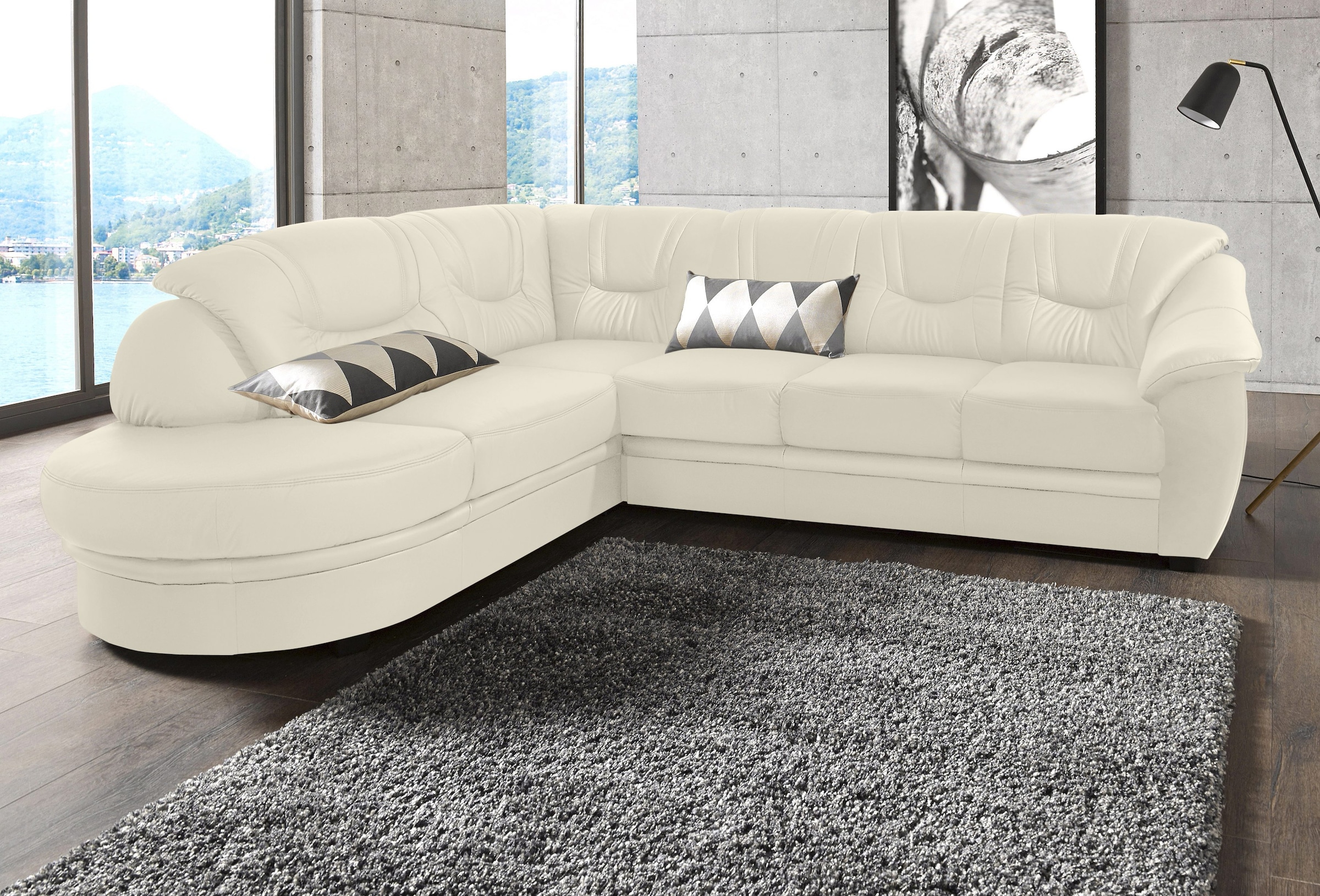 sit&more Ecksofa "Savona L-Form, B: 267 cm, Couch mit Federkern, Komfortsitzhöhe 46 cm" optional mit Schlaffunktion