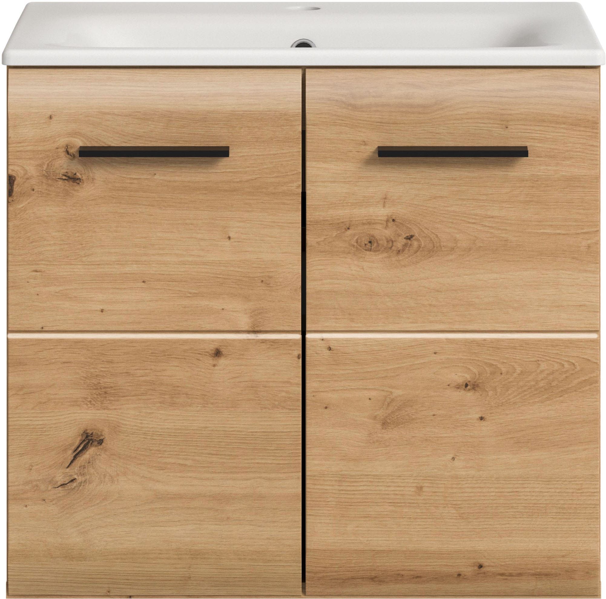 INOSIGN Waschbeckenunterschrank, (2 St.), Florenz, Waschtisch inkl. Waschbecken, Artisan Oak NB, 60 cm breit