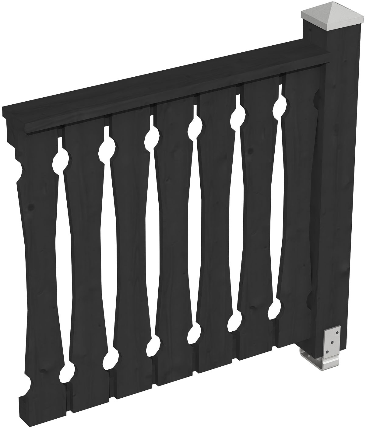 Brüstungsgeländer SKANHOLZ, H:96cm L:108cm, grau, Geländer, "Balkonschalung"