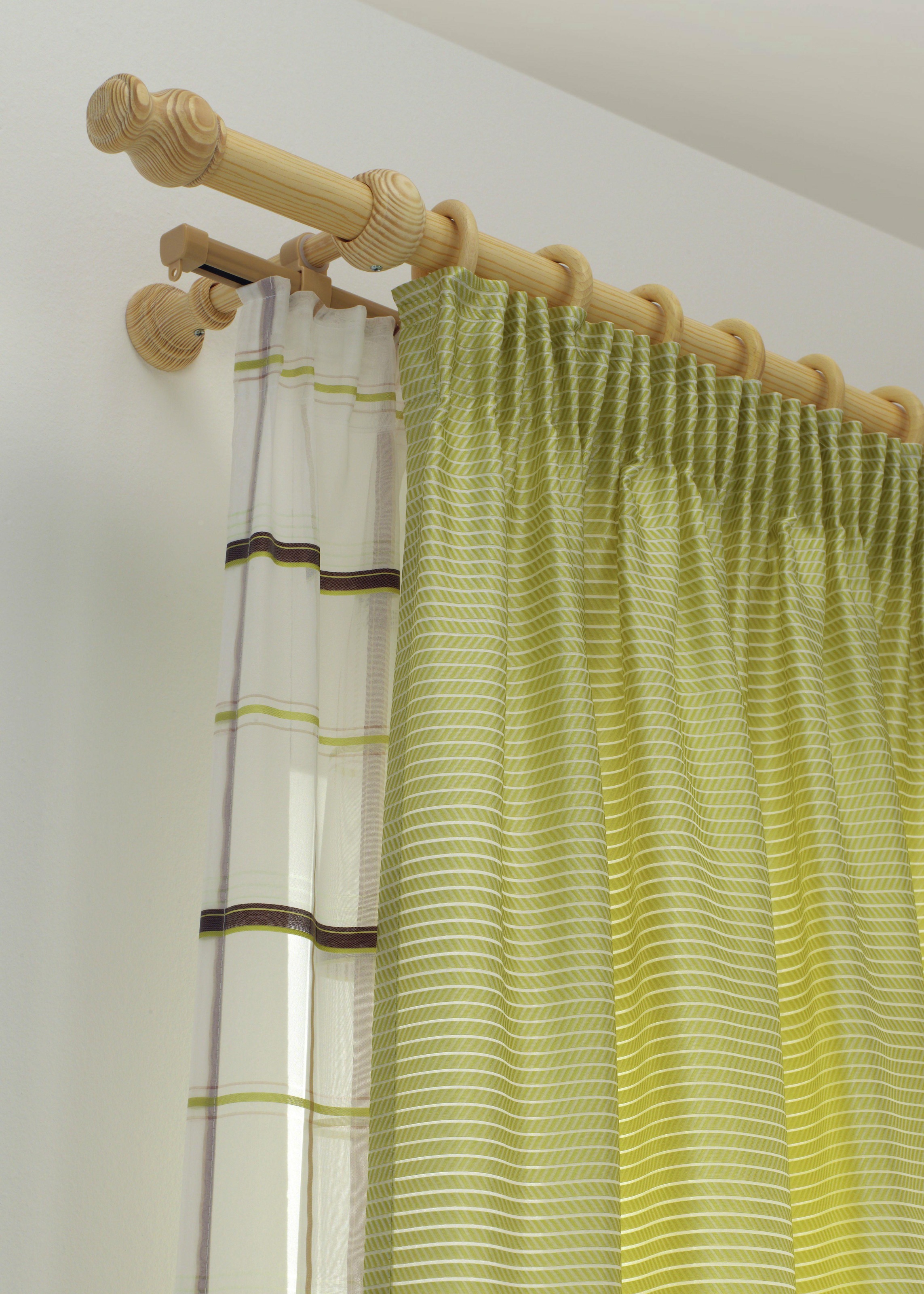 GARDINIA Gardinenstange "Set Holz" Ø 28 mm 1 läufig-läufig Fixmaß 1-Lauf günstig online kaufen