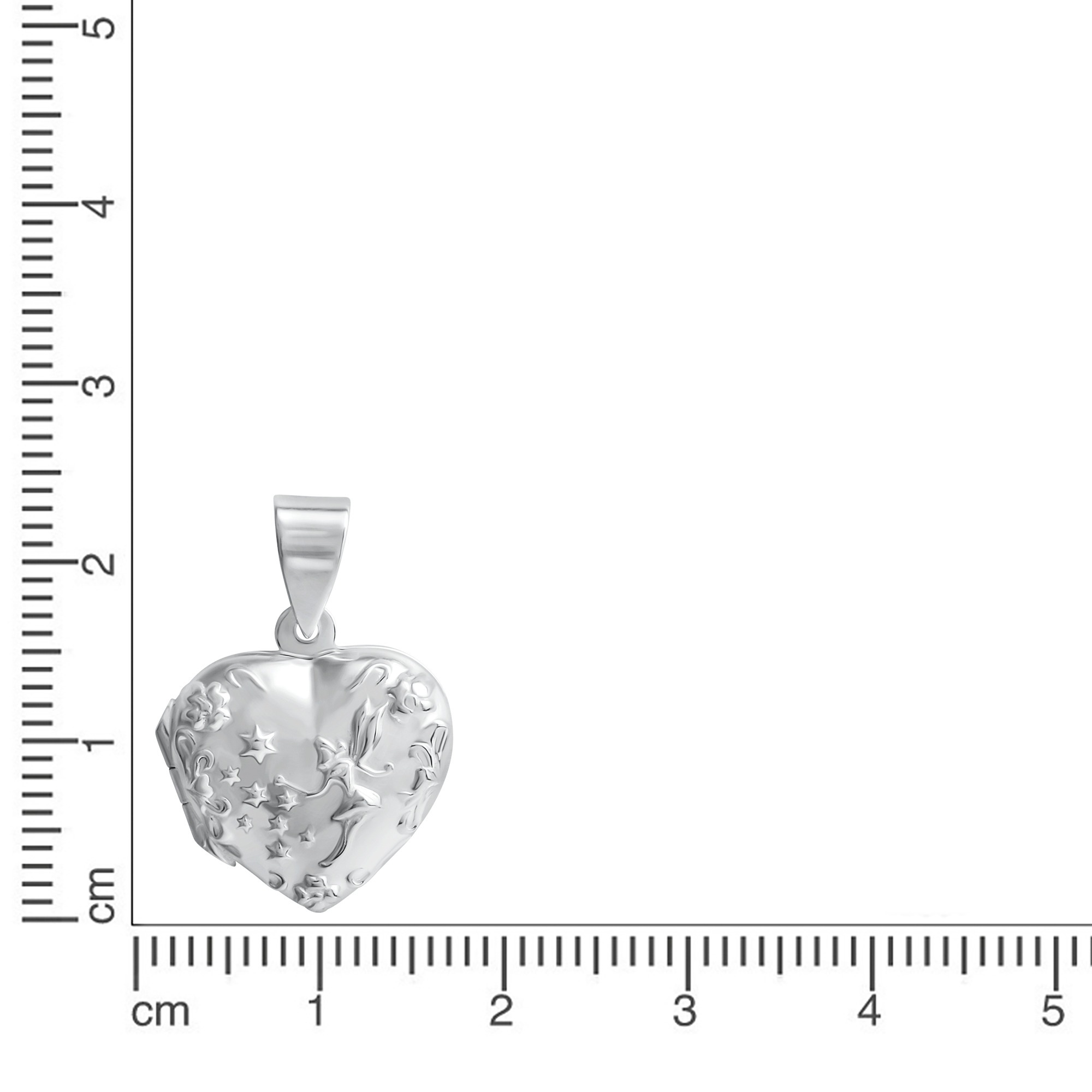 Vivance Kettenanhänger »925/- Sterling Silber weiß Medaillon Herz« ()