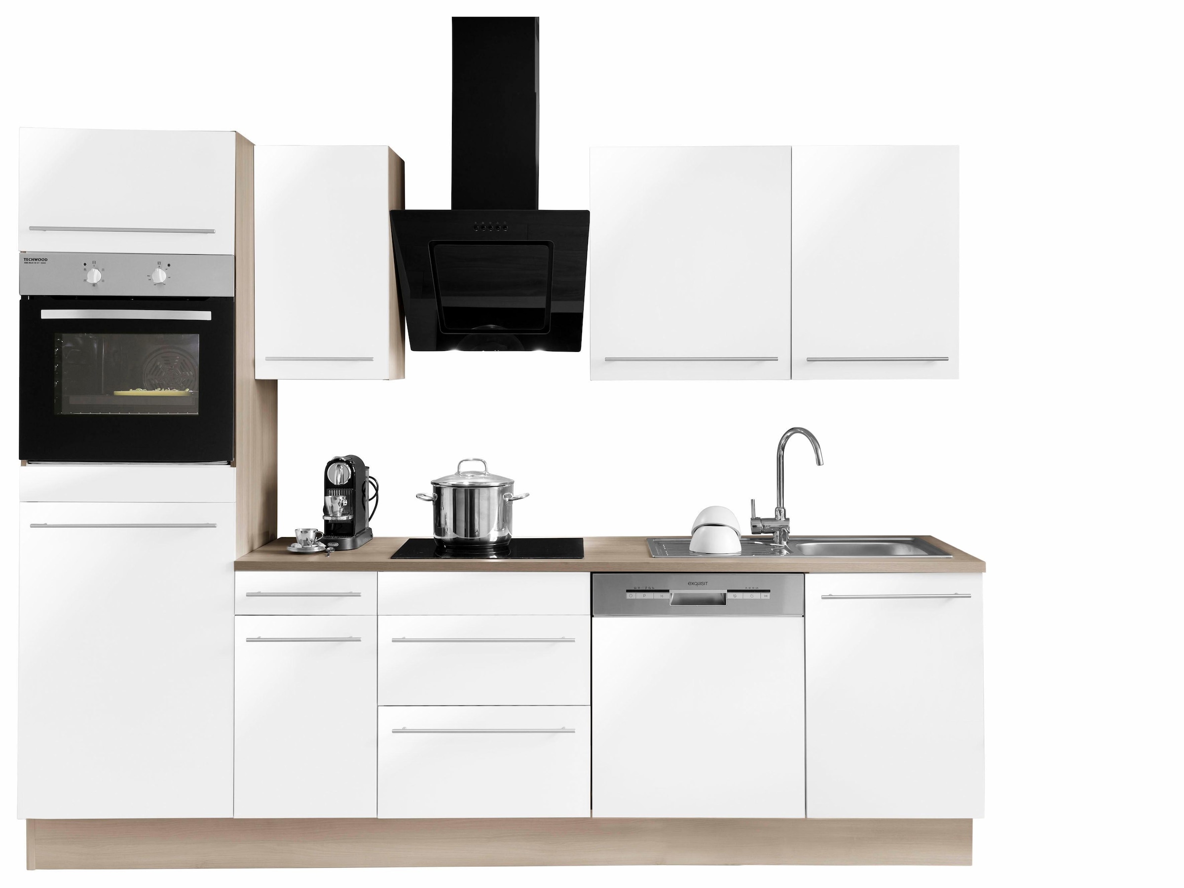 OPTIFIT Küchenzeile »Bern«, mit E-Geräten, | Breite bestellen 270 Füße, cm, Türen höhenverstellbare gedämpfte BAUR