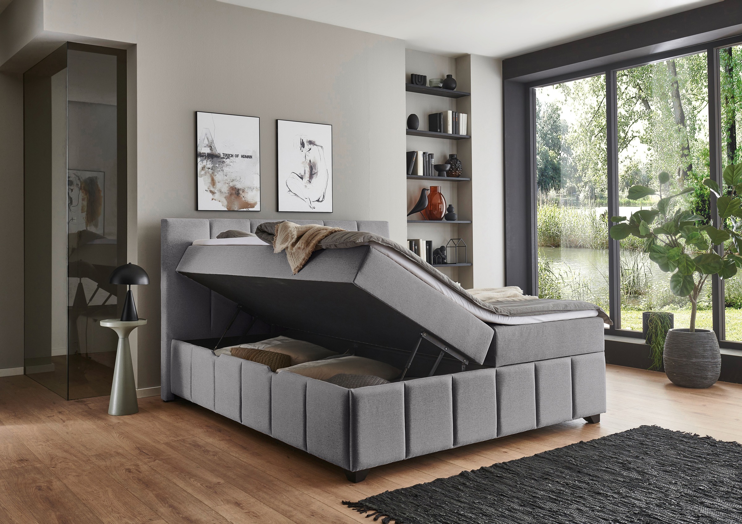 Home affaire Boxbett »Bellah inkl. Bettkasten, erhältlich in der Breite 180x200cm« inkl. PU-Schaum-Topper