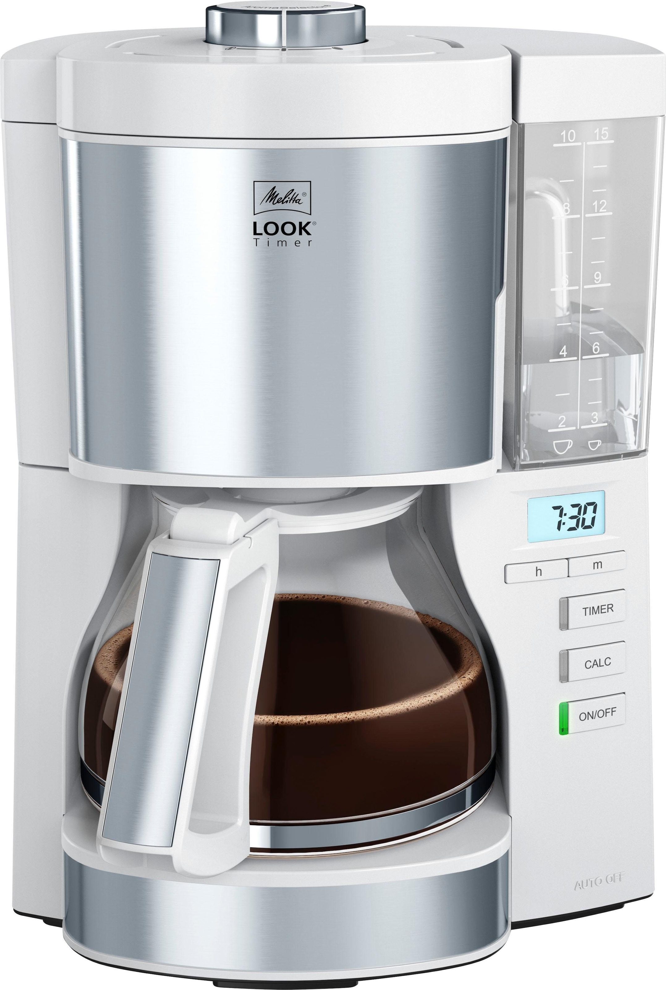 Melitta online bestellen 1,25 weiß«, Kaffeekanne, »Look Timer 1025-07 BAUR Filterkaffeemaschine Papierfilter, 1x4 l |