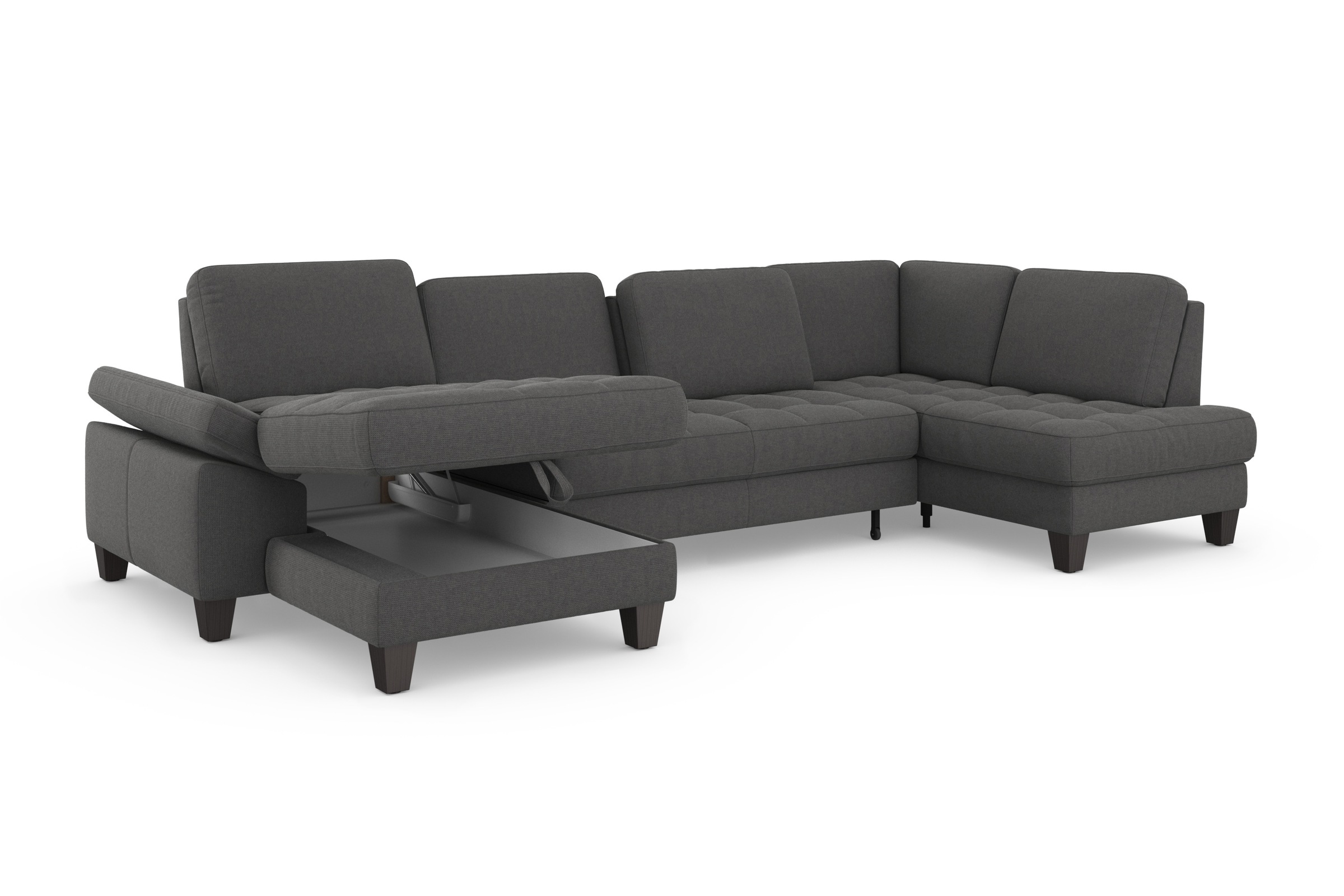 sit&more Wohnlandschaft »Westham U-Form«, wahlweise mit Bettfunktion, Bettkasten, Sitztiefenverstellung