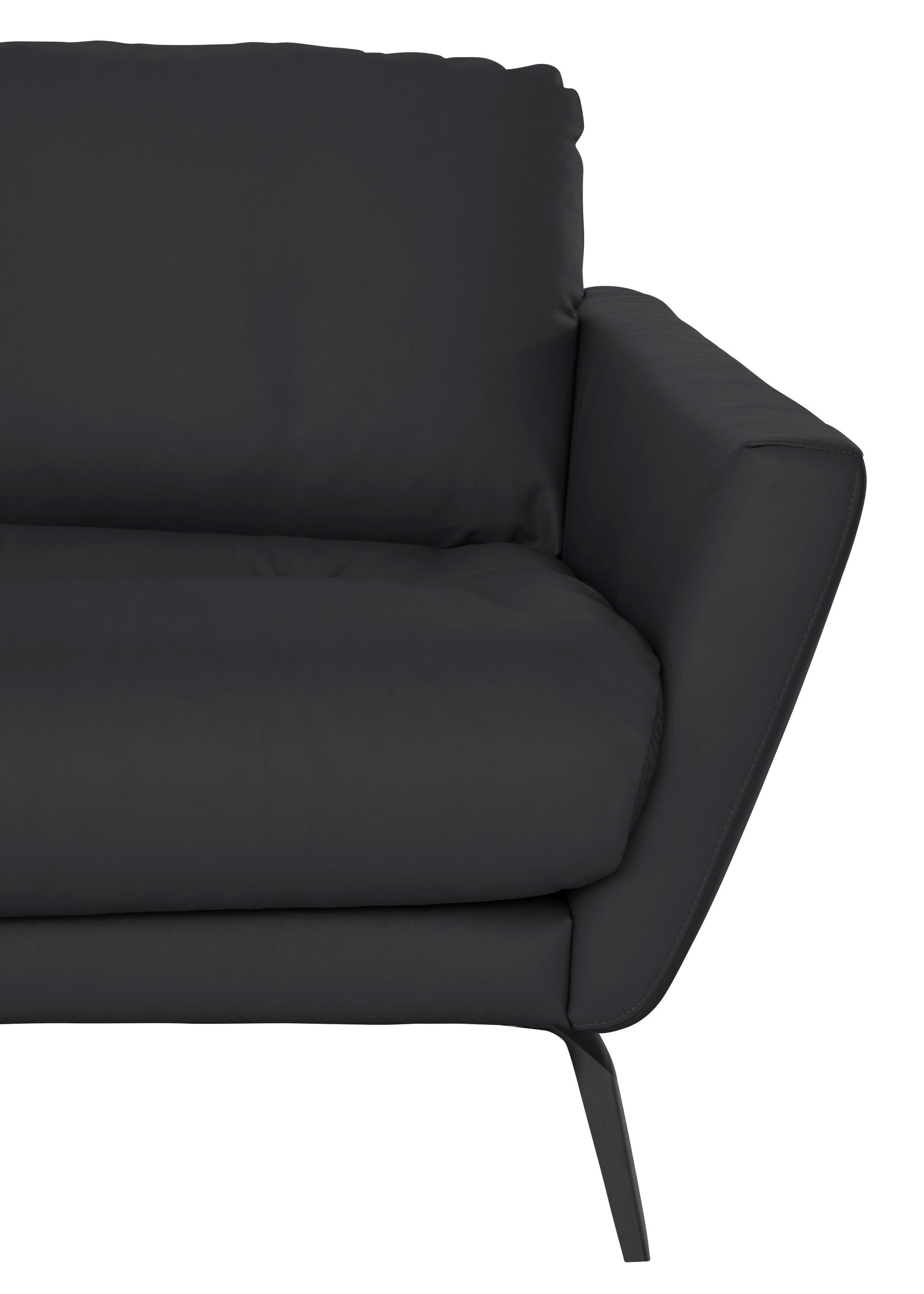 W.SCHILLIG Big-Sofa »softy«, mit dekorativer Heftung im Sitz, Füße schwarz pulverbeschichtet