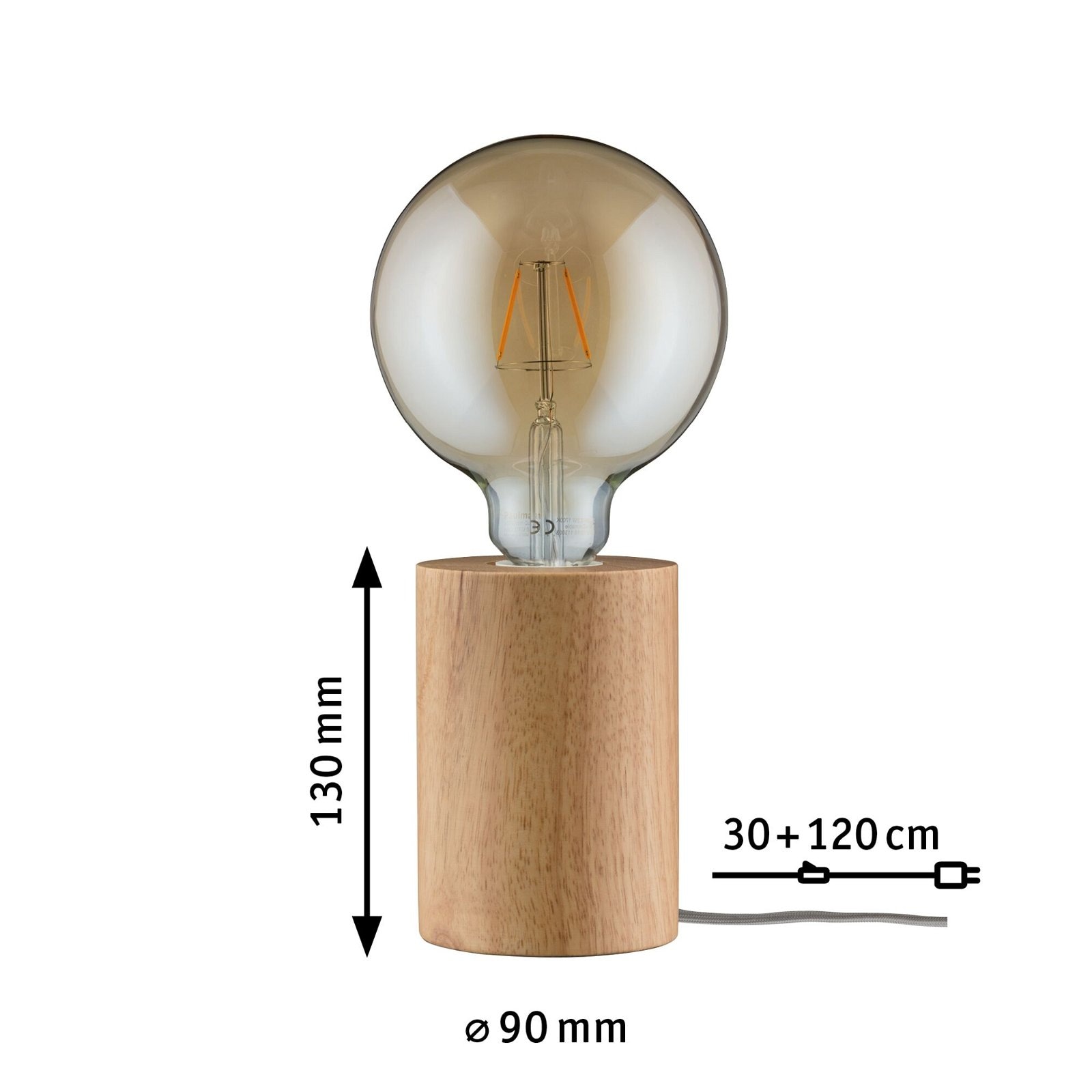 Paulmann Tischleuchte »Neordic Talin max.1x20W E27 Holz 230V«, 1 flammig-flammig