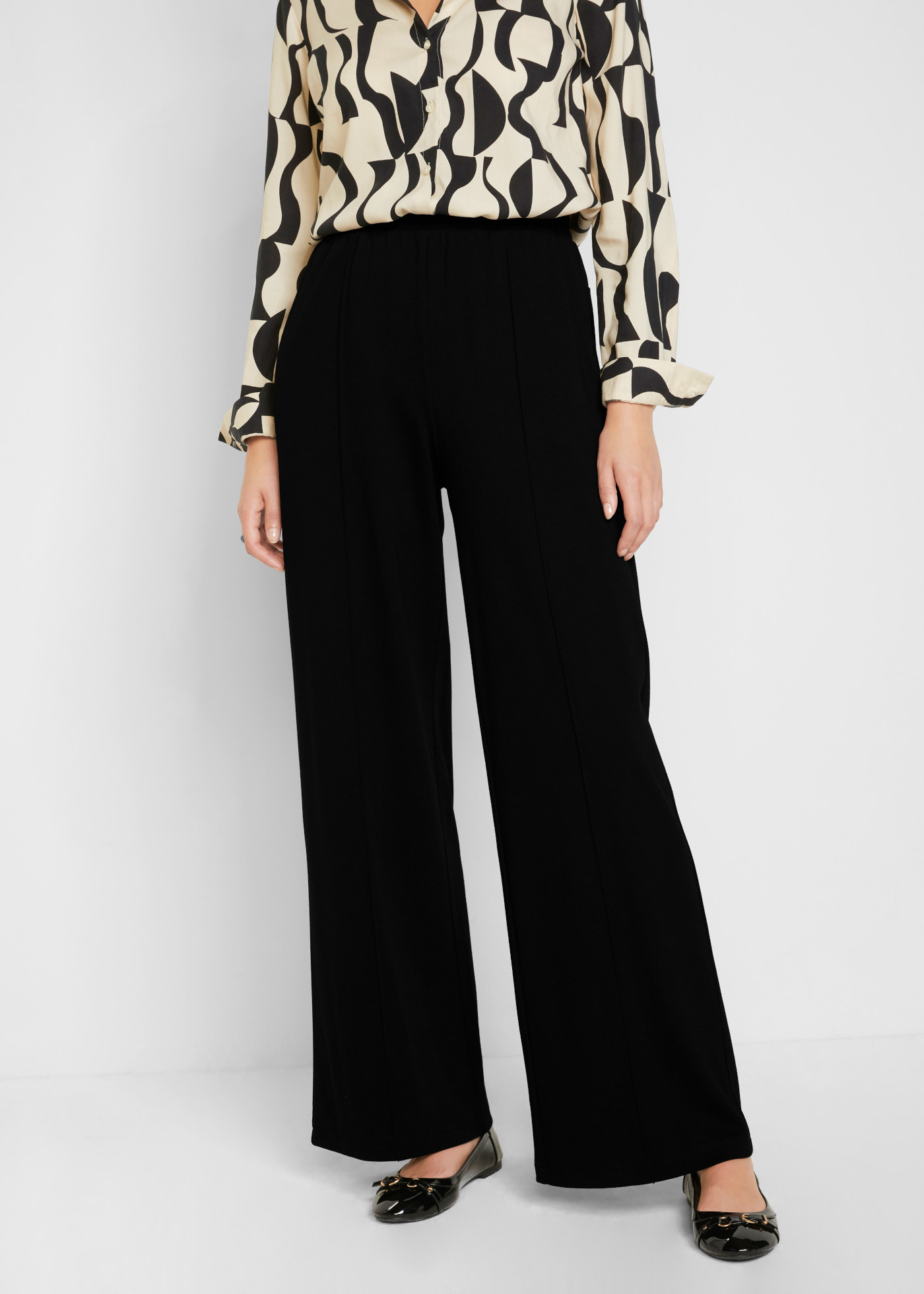 bonprix Marlene-Hose aus Jersey, Loose Fit, festlicher Stil