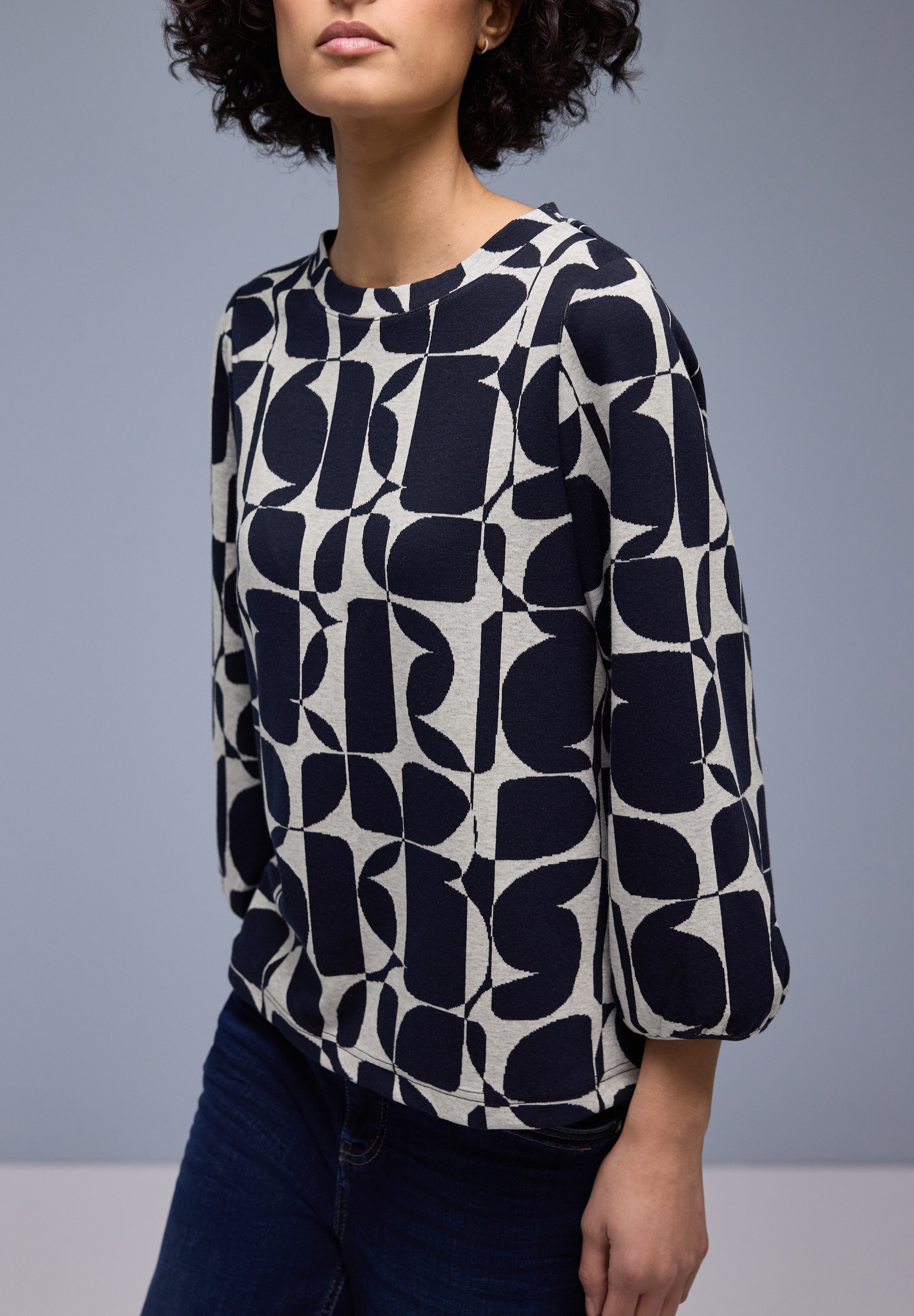 STREET ONE 3/4-Arm-Shirt mit All-Over Print günstig online kaufen