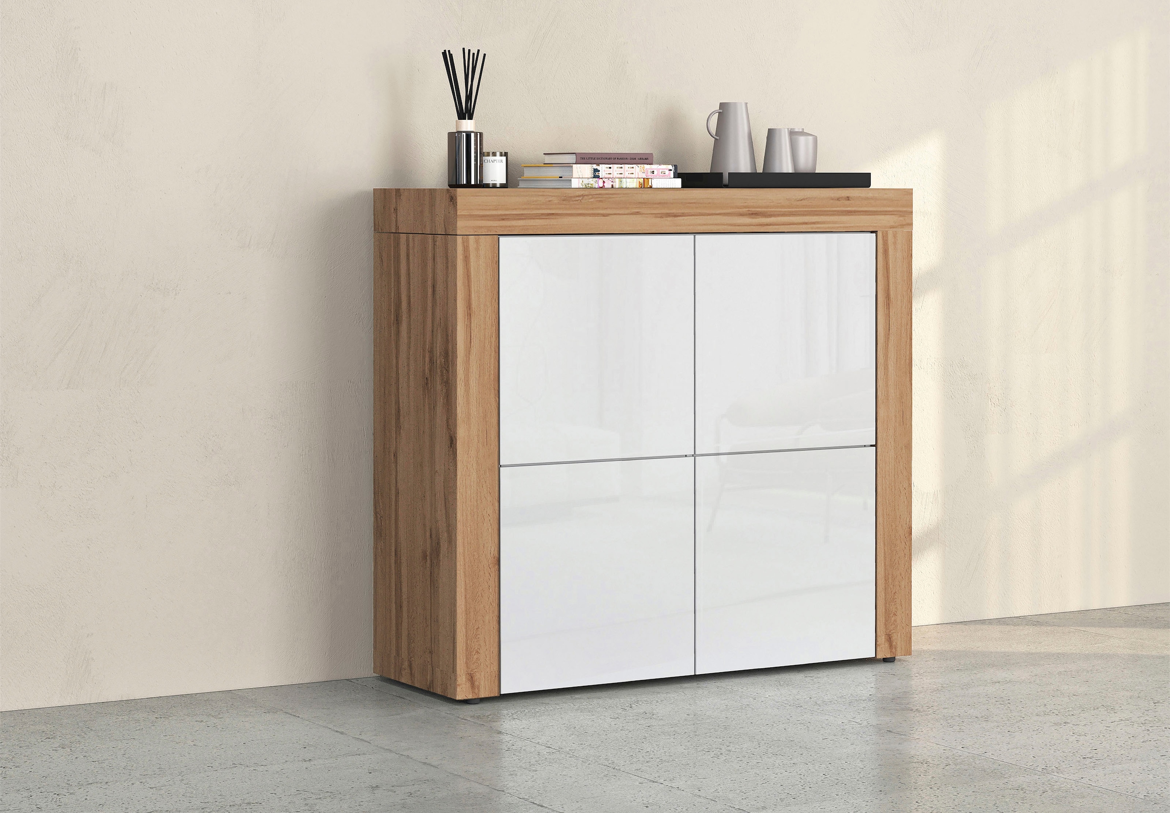 INOSIGN Highboard "CHRONOS Breite 140 cm mit 4 Türen und 8 Fächer Made in I günstig online kaufen