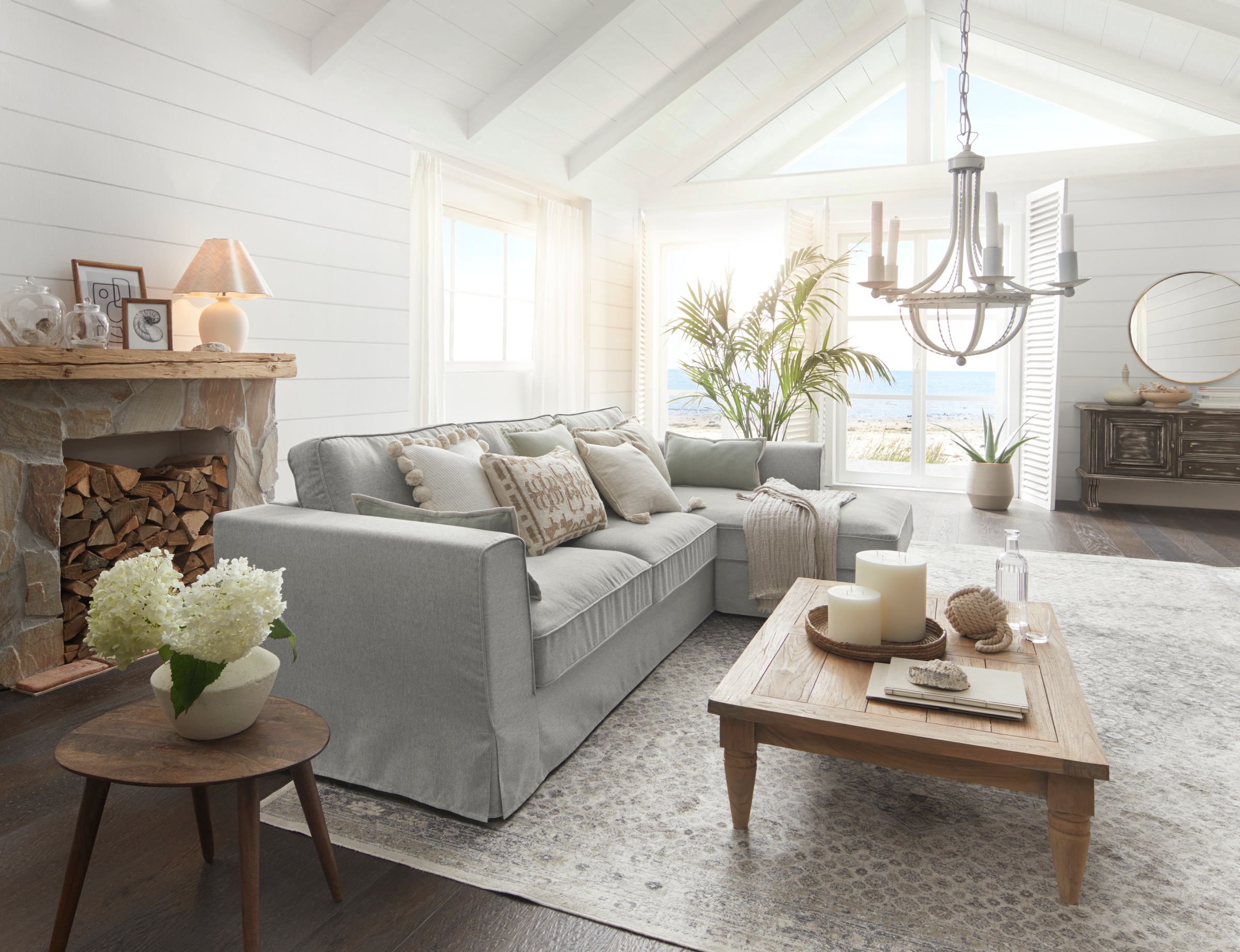 Timbers Ecksofa "Vintage L-Form", 3-Sitzer Polsterecke im Landhausstil, mit günstig online kaufen