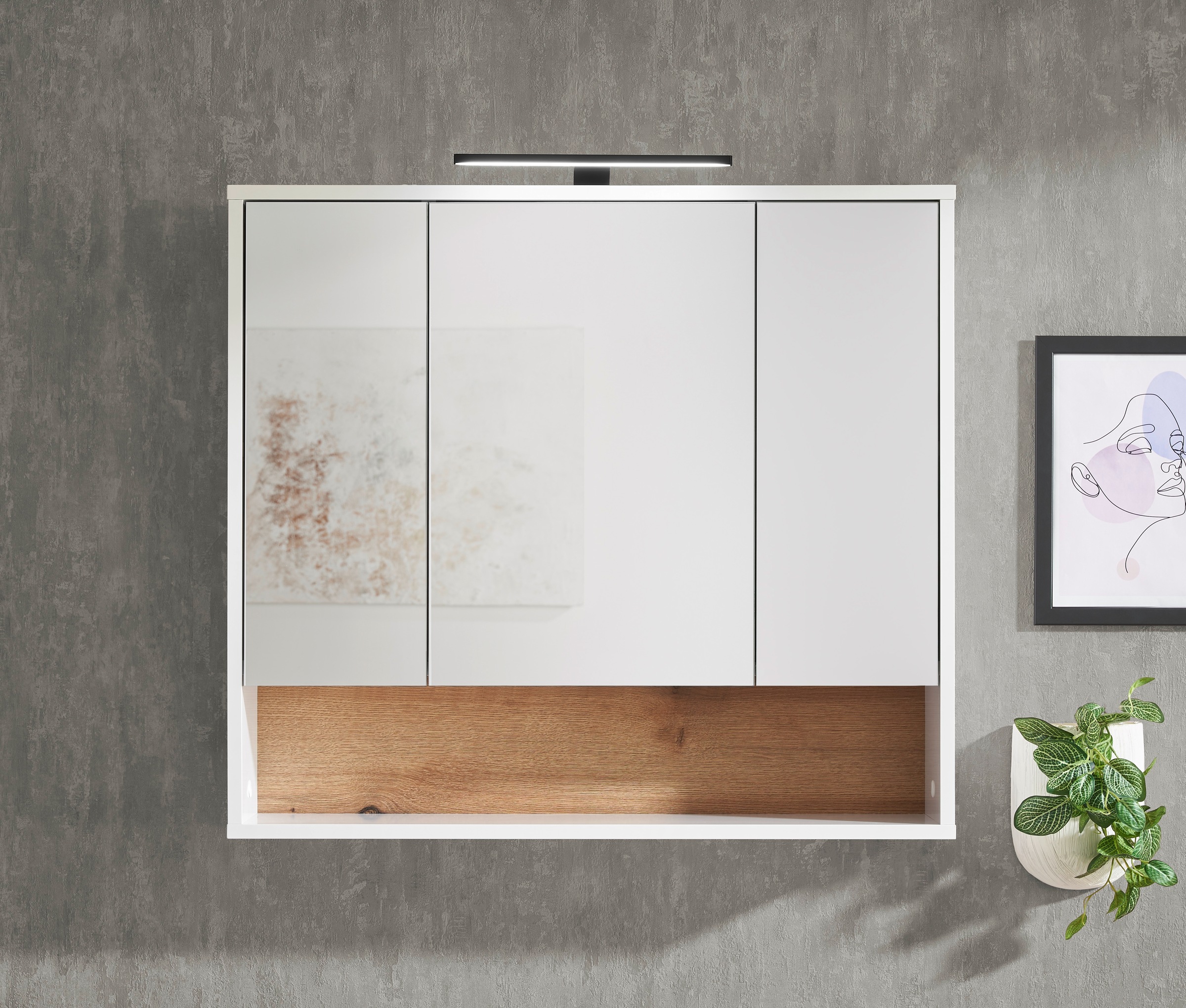 BASIC by Balculina Spiegelschrank "Liguria B/H/T 80x72x21 cm" 1 Stk. tlg. B günstig online kaufen