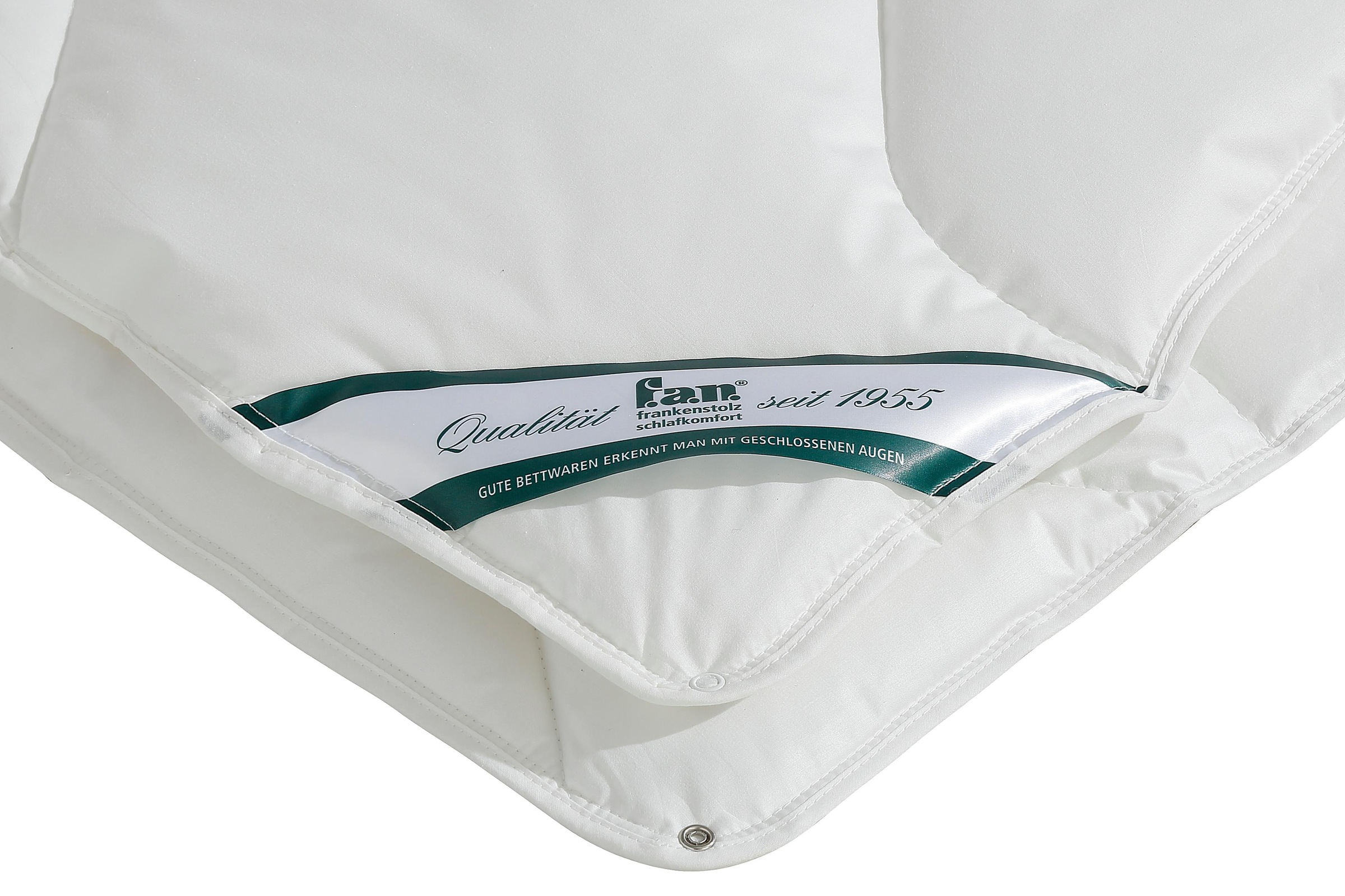 fan Kunstfaserbettdecke »f.a.n. Antibac mit antibakterieller Wirkung«, 4-Jahreszeiten, Füllung Polyester, Bezug Baumwolle, (1 St.), passend zur Bettdecke GRATIS dazu 1 Kopfkissen 40x80 cm!