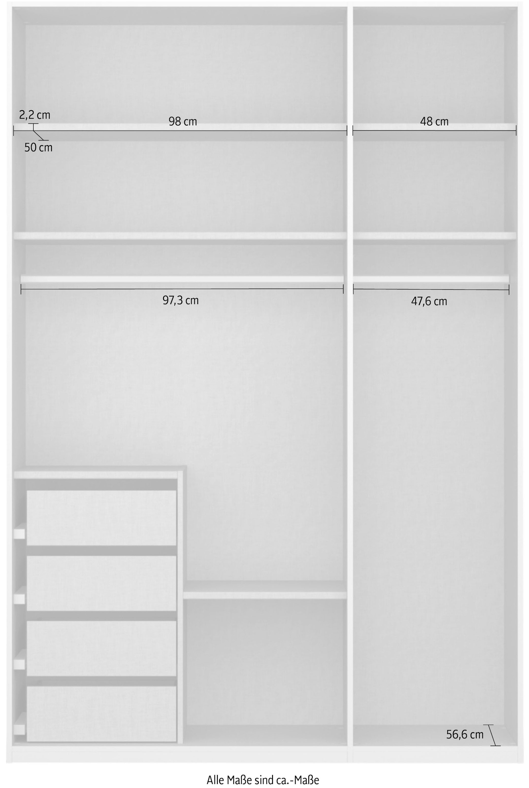 rauch Drehtürenschrank »Skat Pure«, mit eleganten Griffstangen und praktischer Innenausstattung