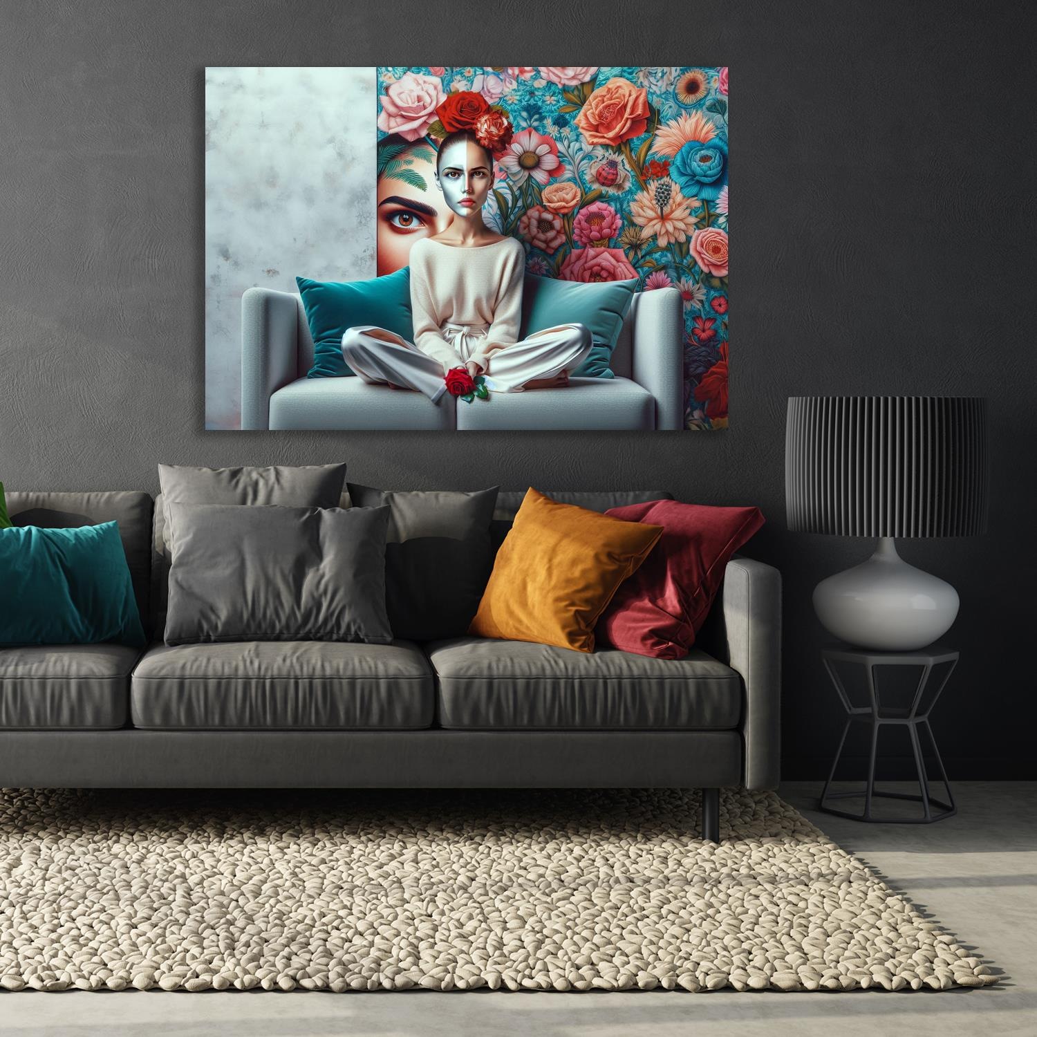 queence Acrylglasbild "Das Blumenzimmer - Katharina Kolenda", Fantasy-Frau- günstig online kaufen