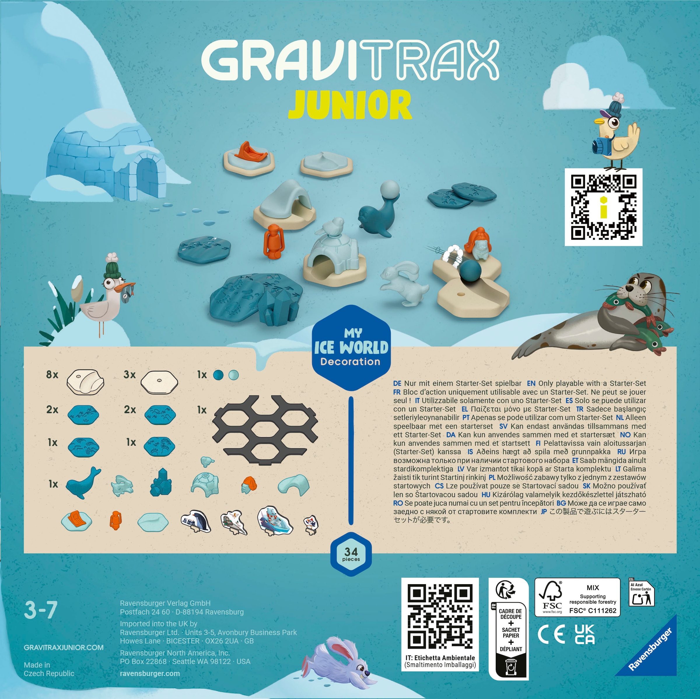 Ravensburger Kugelbahn-Bausatz »GraviTrax Junior Extension My Iceworld Decoration«, Made in Europe