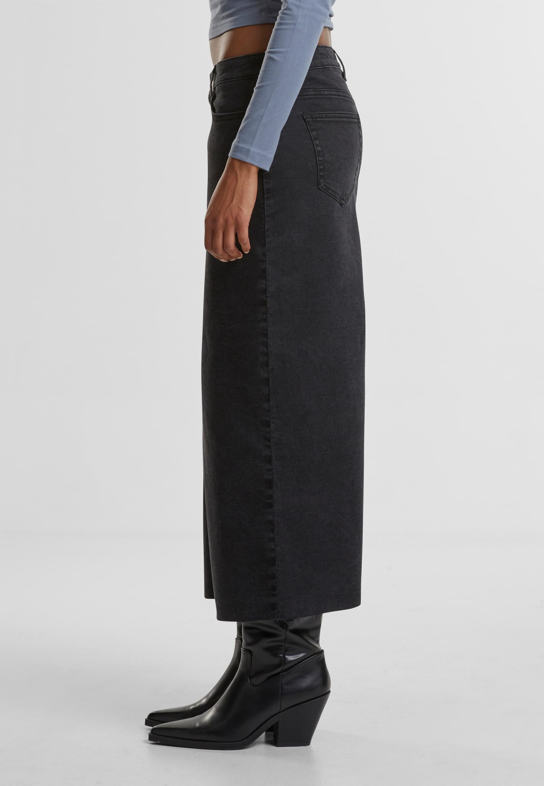 URBAN CLASSICS Sommerrock »Urban Classics Ladies High Slit Denim Skirt«, (1 tlg.)