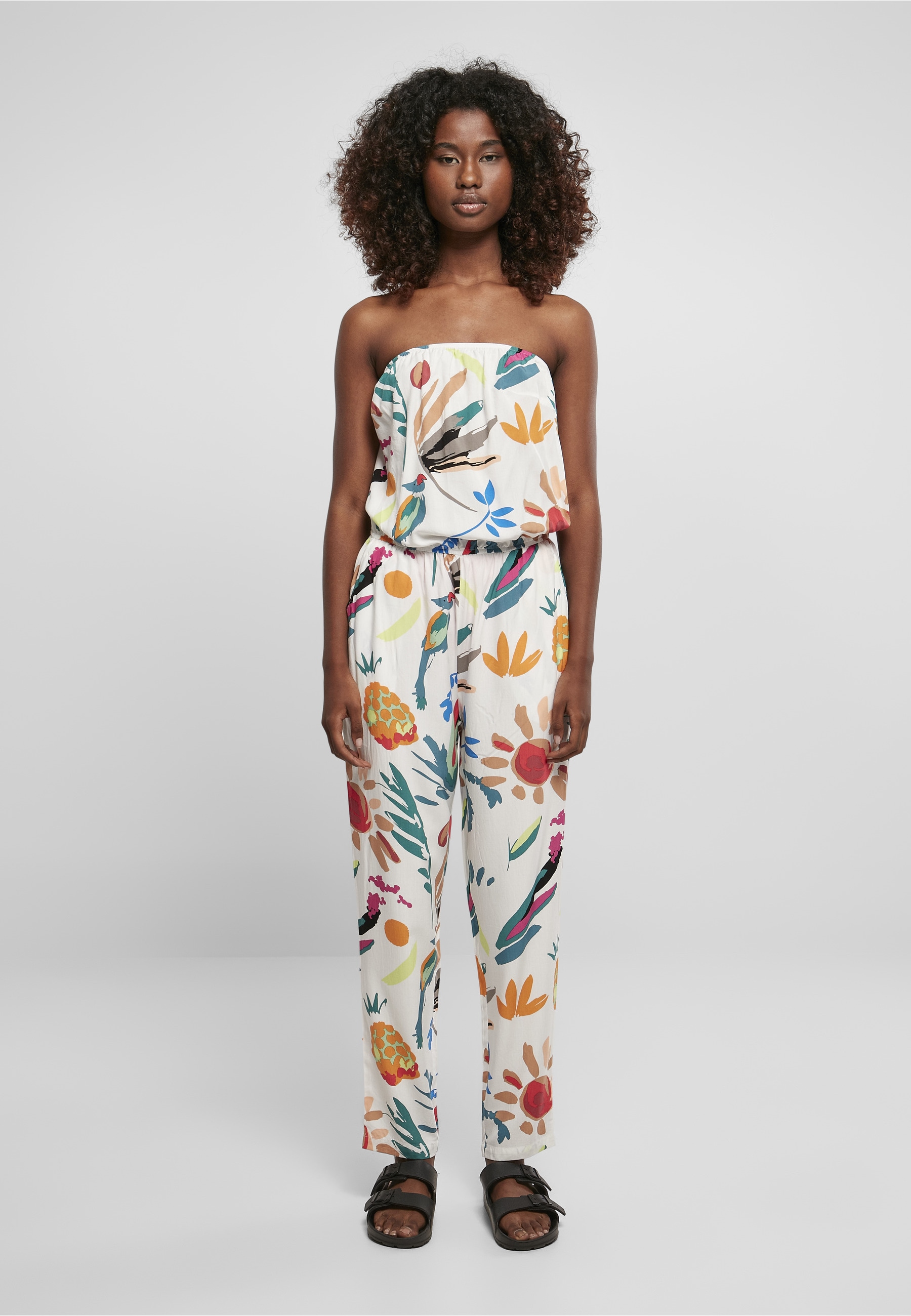URBAN CLASSICS Jumpsuit »Urban Classics Damen Ladies Viscose Bandeau Jumpsuit« 1 Stk.