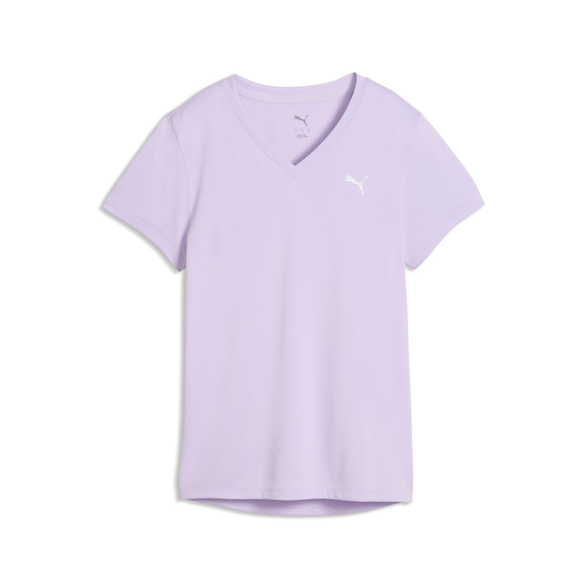 PUMA Trainingsshirt "W TAD ESSENTIAL VNECK TEE" mit DryCELL-Technologie, körperbetonter V-Ausschnitt, Kurzarmdesign