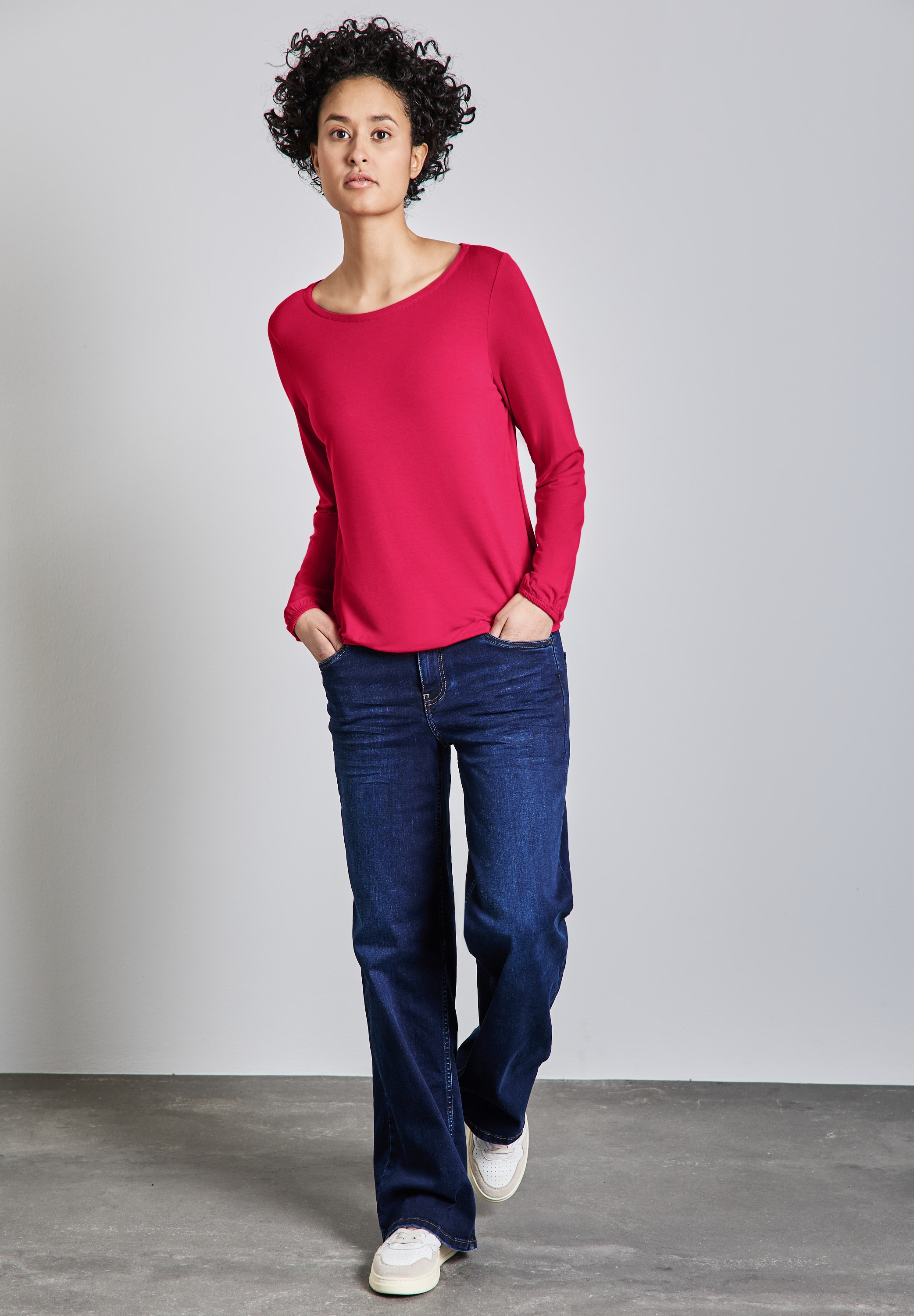 STREET ONE Langarmshirt, mit U-Boot-Ausschnitt