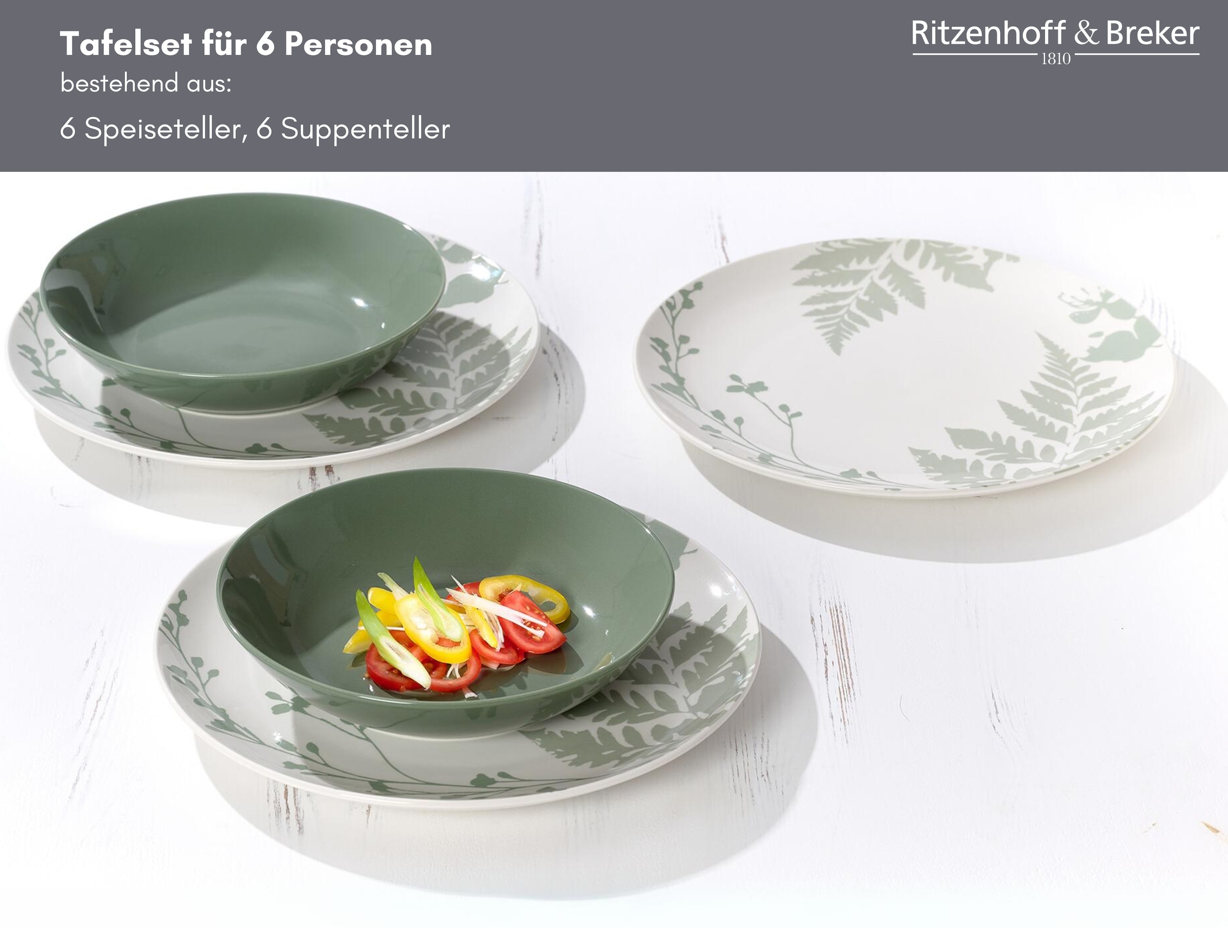 Ritzenhoff & Breker Tafelservice »Ida«, (Set, 12 tlg.), Landhaus/Scandi-Style