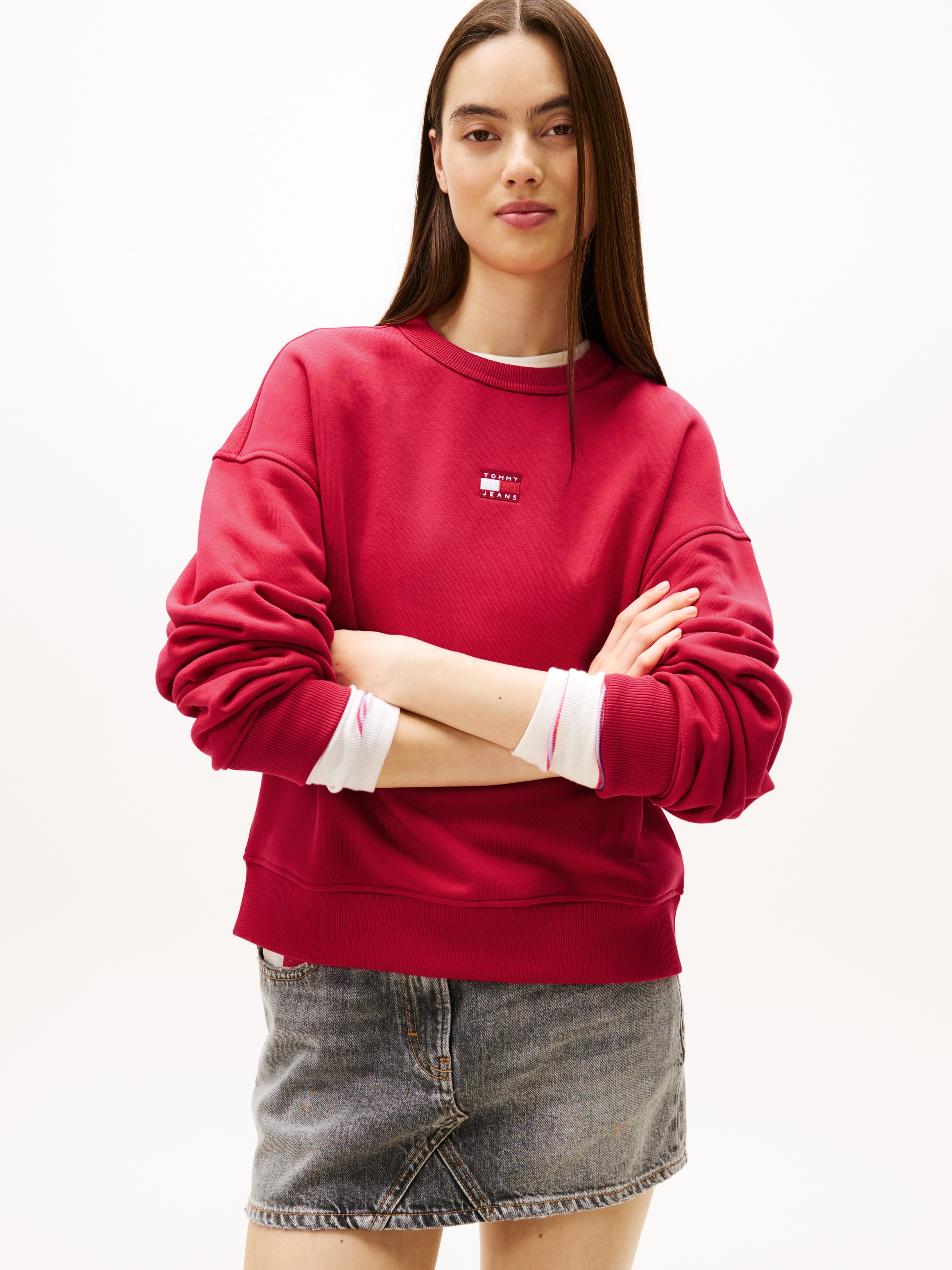 Tommy Jeans Sweatshirt "Sweatshirt TJW BXY BADGE" mit Dropshoulder-Design u günstig online kaufen