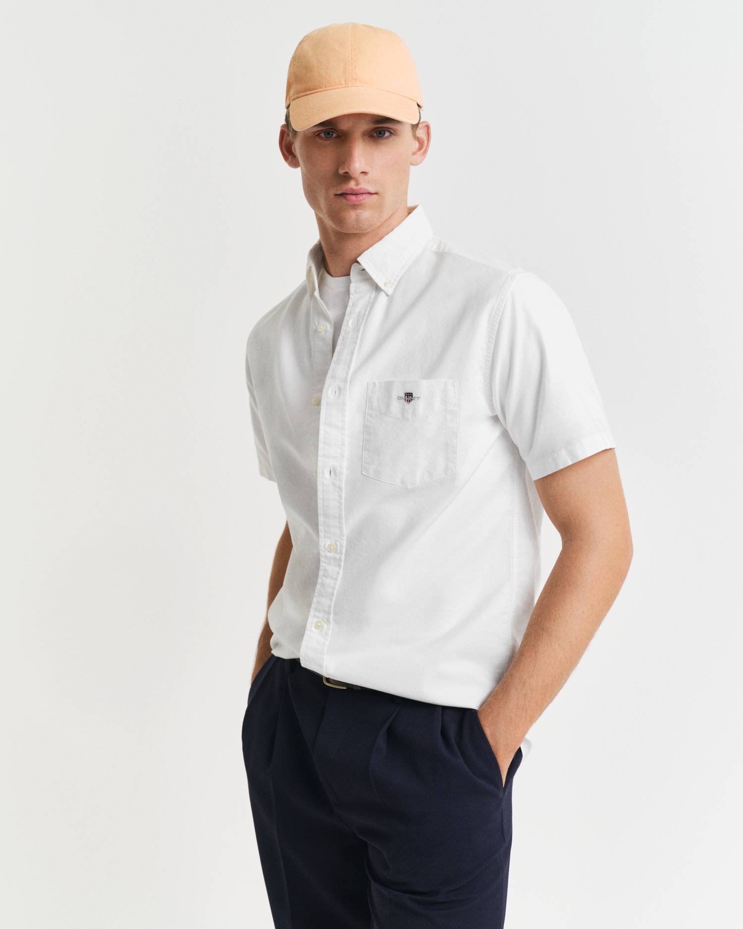 Gant Kurzarmhemd "REG OXFORD SHIRT", Gant-Stickerei günstig online kaufen