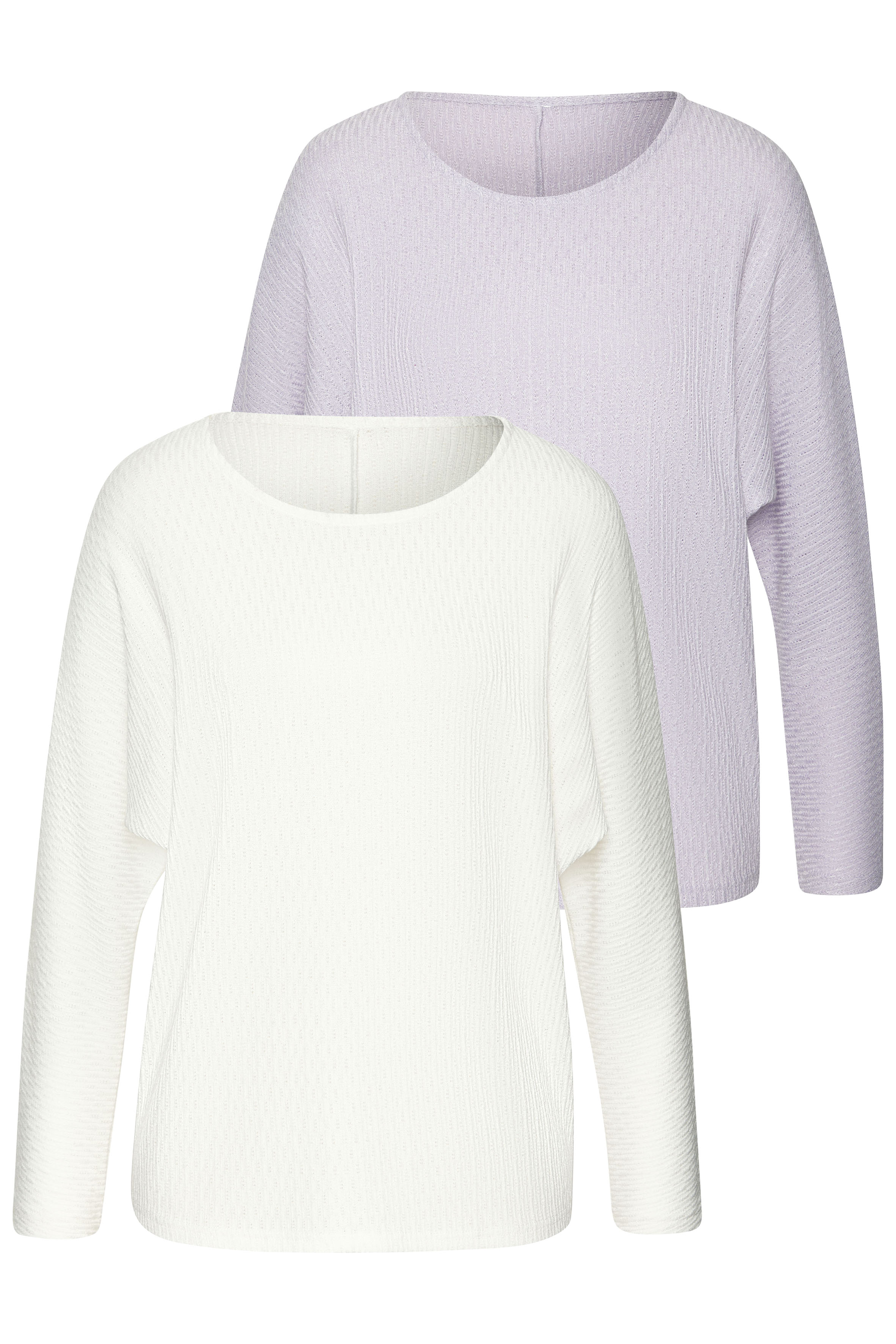 Vivance Langarmshirt "in modischer Struktur-Optik" 2er-Pack, aus pflegeleichter Strickqualität mit Viskose