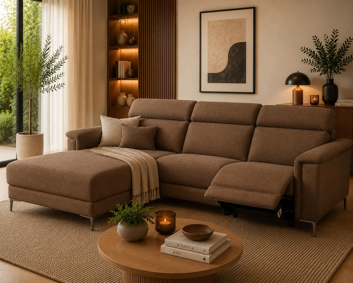 OTTO home Ecksofa "LUND, Struktur-Bezug, L-Form, 261cm, man. /elektr. Relaxfunktion" auch mit USB A-Anschluss sowie Kopfteilverstellung