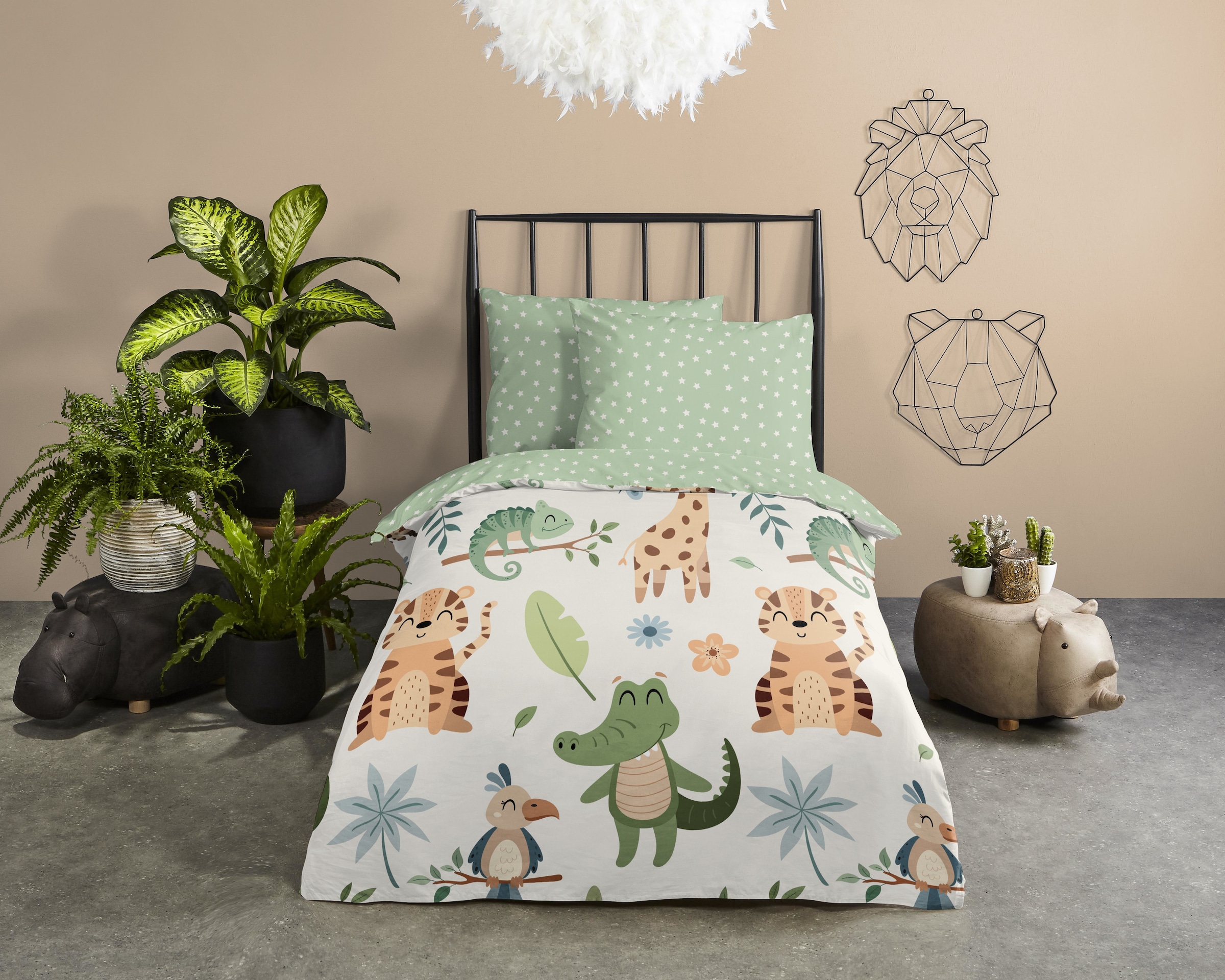 good morning Babybettwäsche »Sabah« 2 Baumwolle, Renforcé, Wendeoptik, Kind, Baby, Tiere