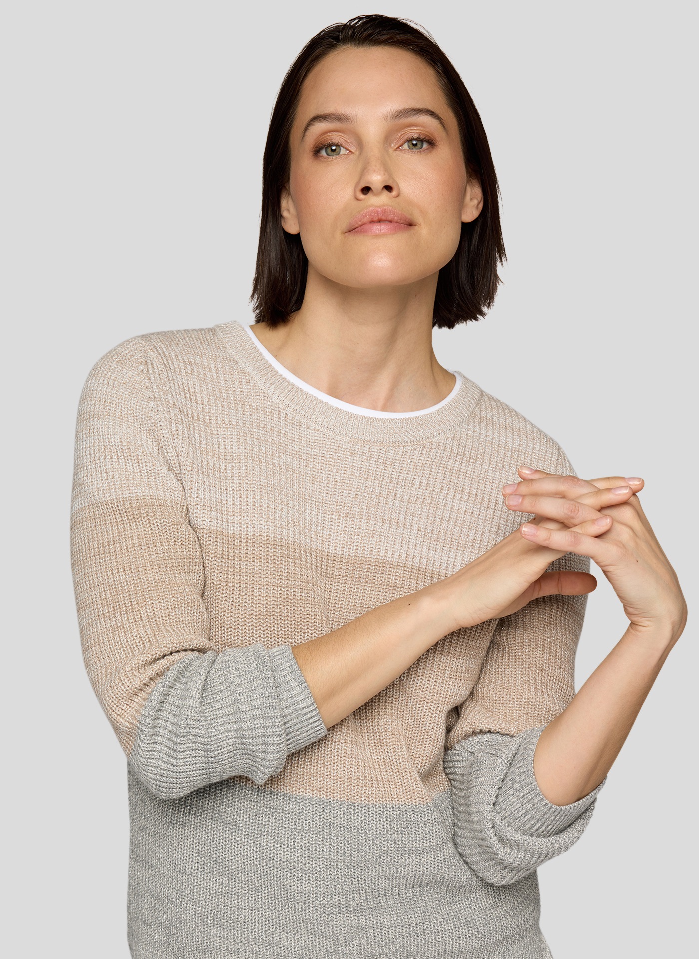 Rabe Rundhalspullover mit intarsien Muster günstig online kaufen