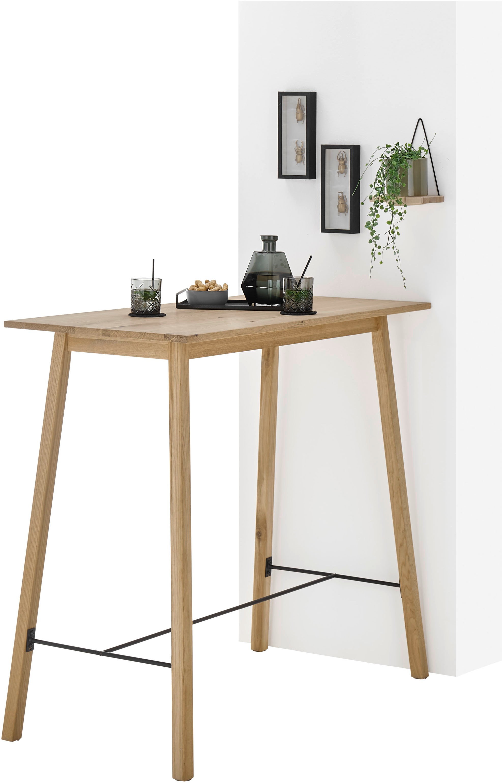 Stolkom Bartisch »Jules Eiche Massivholz geölt, Hochtisch BxHxT 120x104x60 cm«, Skandi Look Eiche Massivholz geölt durchgehende Lamelle